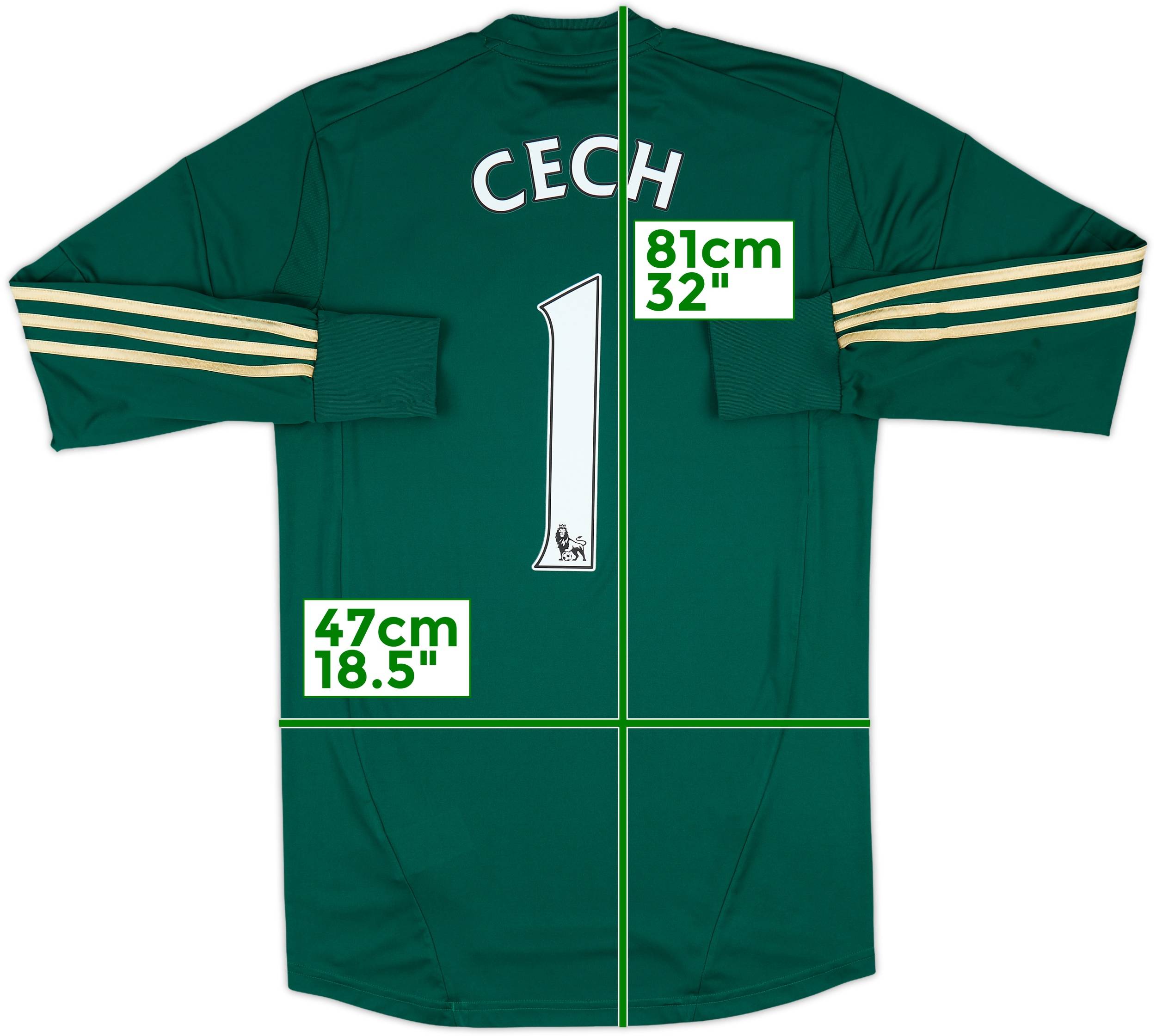 新品　NEW キーパーシャツ　green GK shirt football 2012-14 Chelsea GK Shirt Cech #1 - 8/10 - (S)