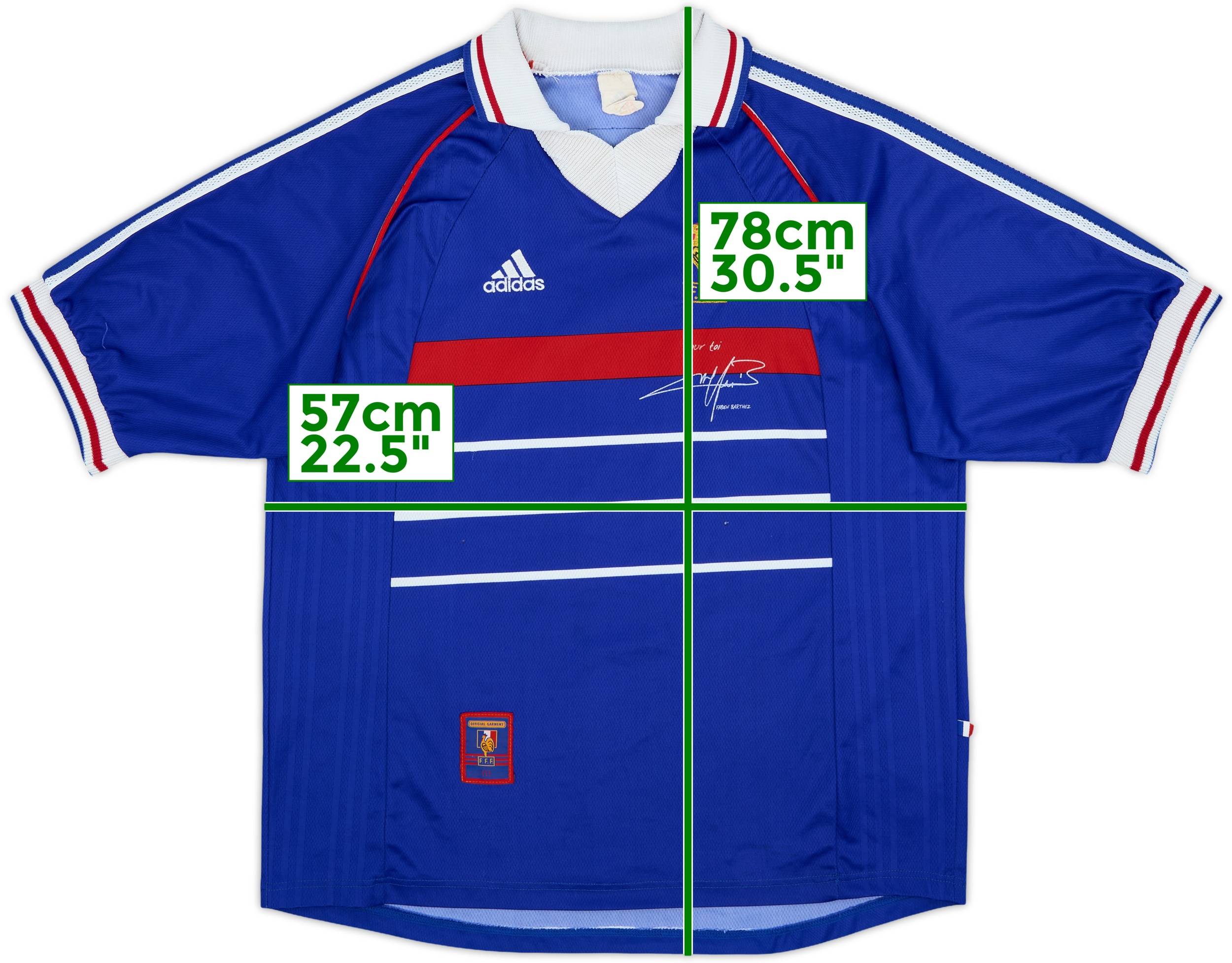 1998-00 France 'Pour Toi Fabien Barthez' Home Shirt 5/10 (XL)
