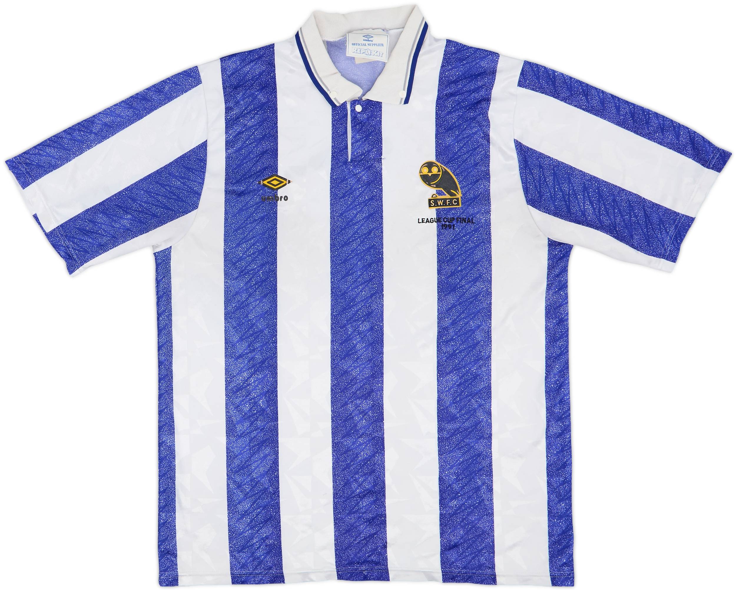 1990-91 Sheffield Wednesday 'League Cup Final' Home Shirt - 6/10 - (L)