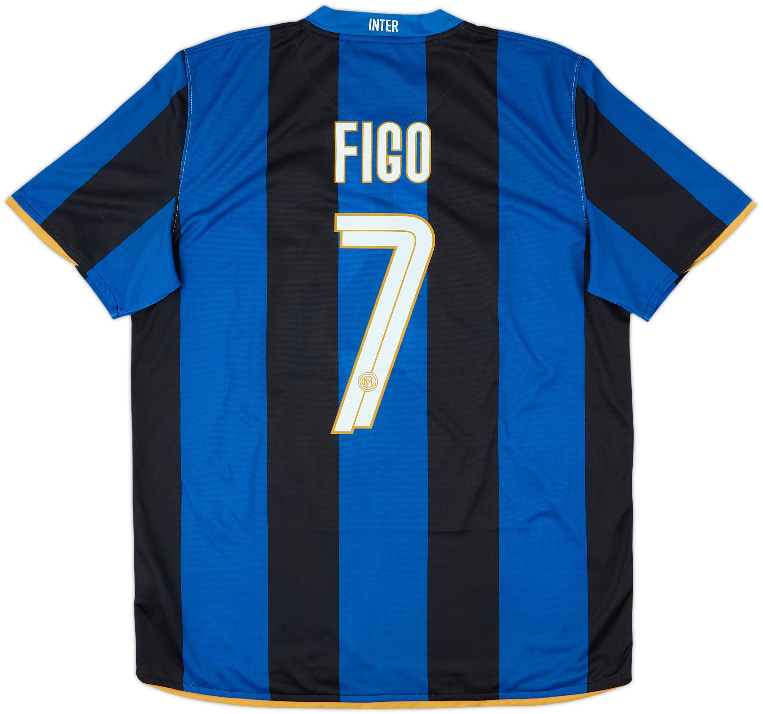 2008-09 Inter Milan Home Shirt Figo #7 - 8/10 - (L)