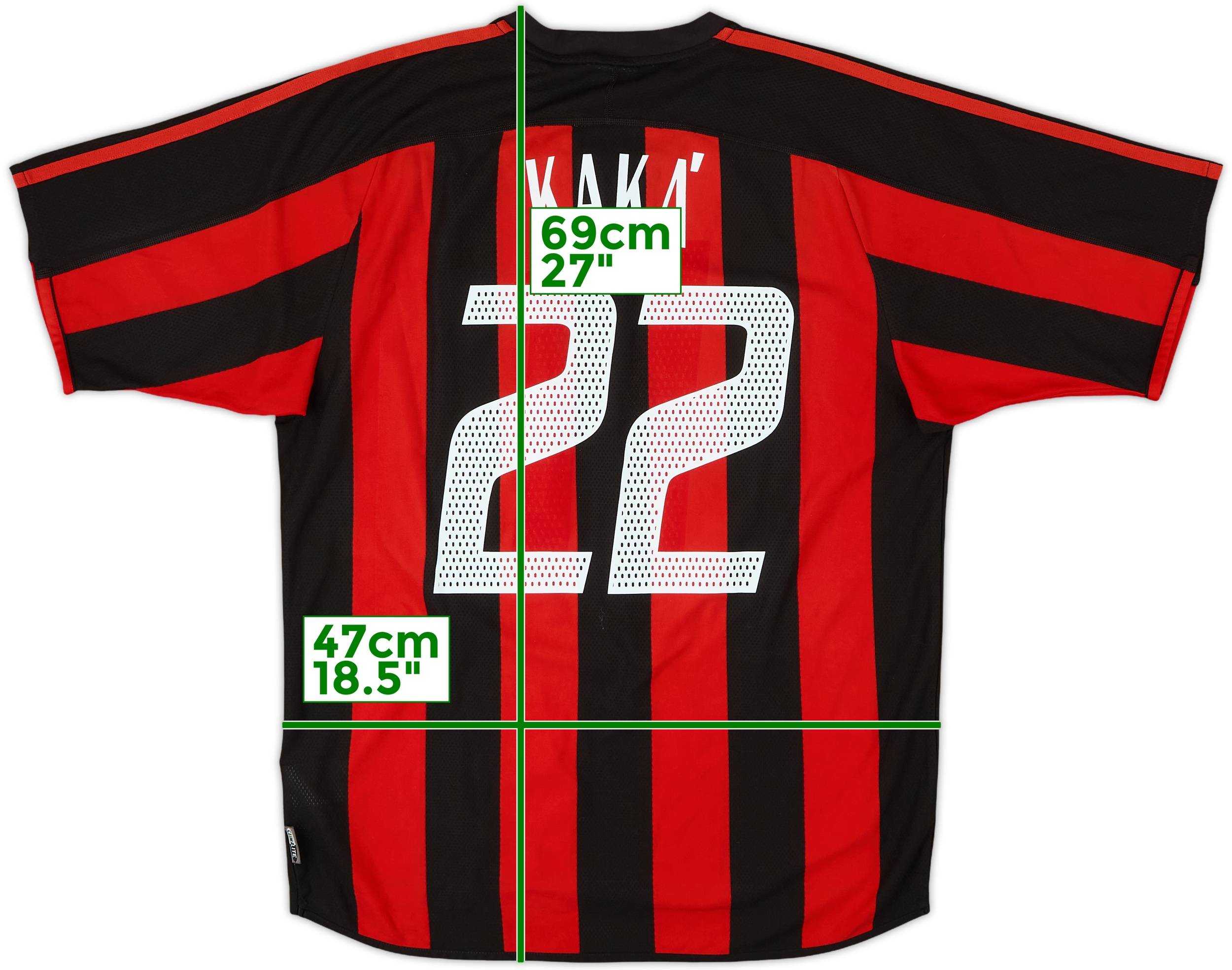 2003-04 AC Milan Home Shirt Kaka #22 - 6/10 - (M)