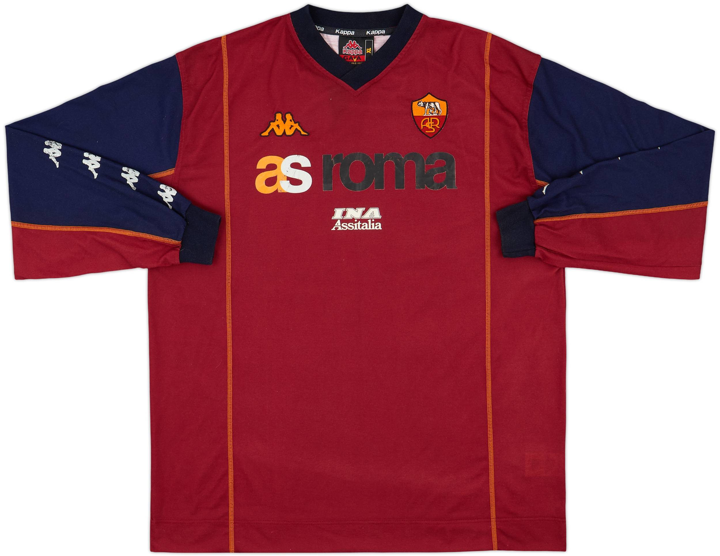 Kappa - ローマ 2000 L 2000-01 Roma Kappa Training L/S Shirt - 6/10 - (XL)