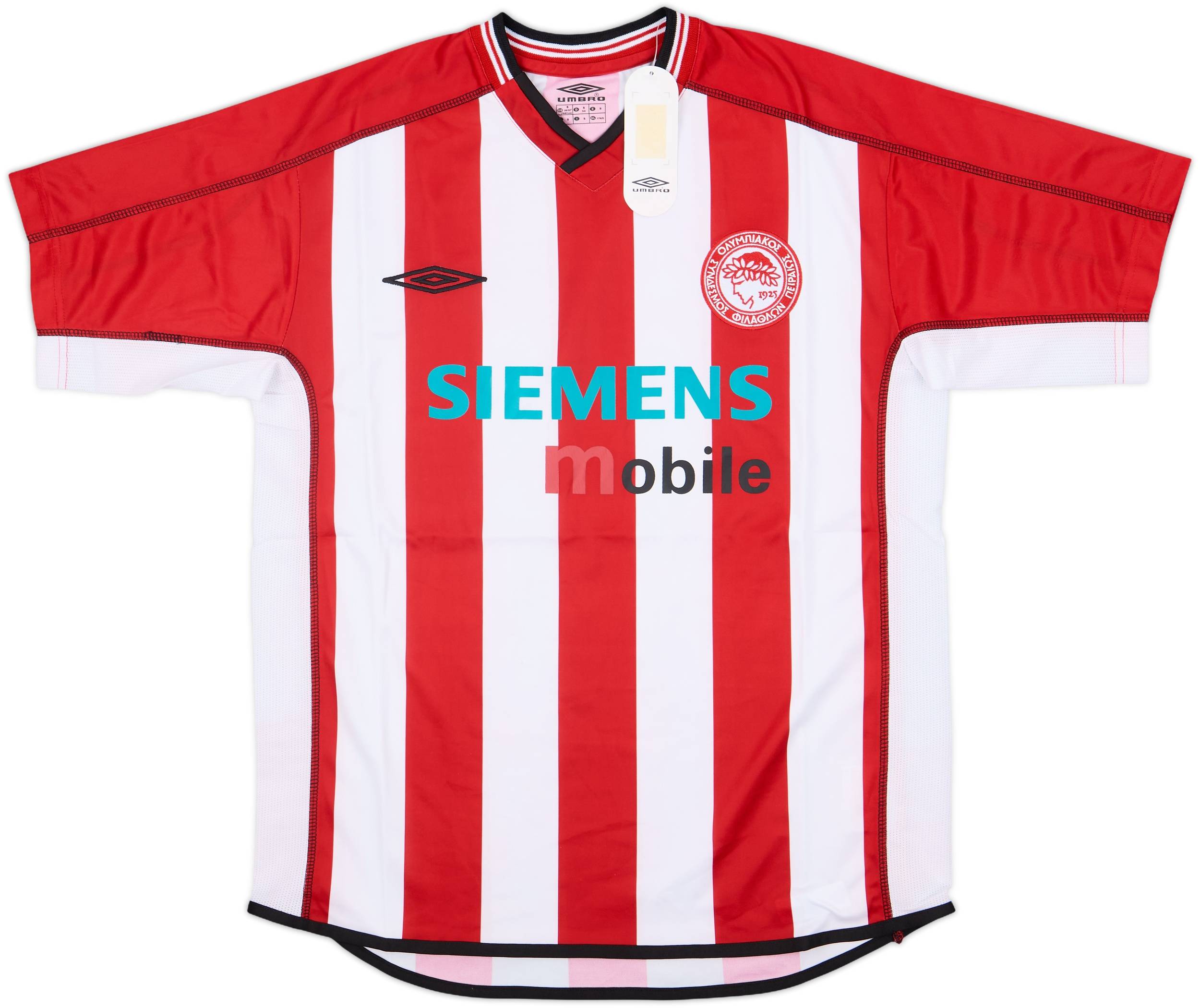 2002-2003ACレニャーノ 選手用ユニフォーム Umbro Ｍ0283y 2002-03 Olympiakos Home Shirt (S)