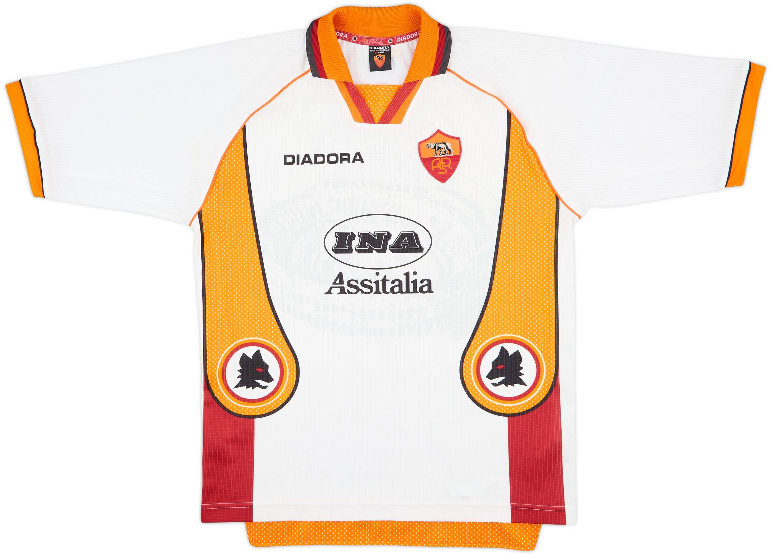AS ROMA DIADORA ポロシャツ Authentic Mazda Diadora AS Roma Italy Soccer Jersey Shirt Sz