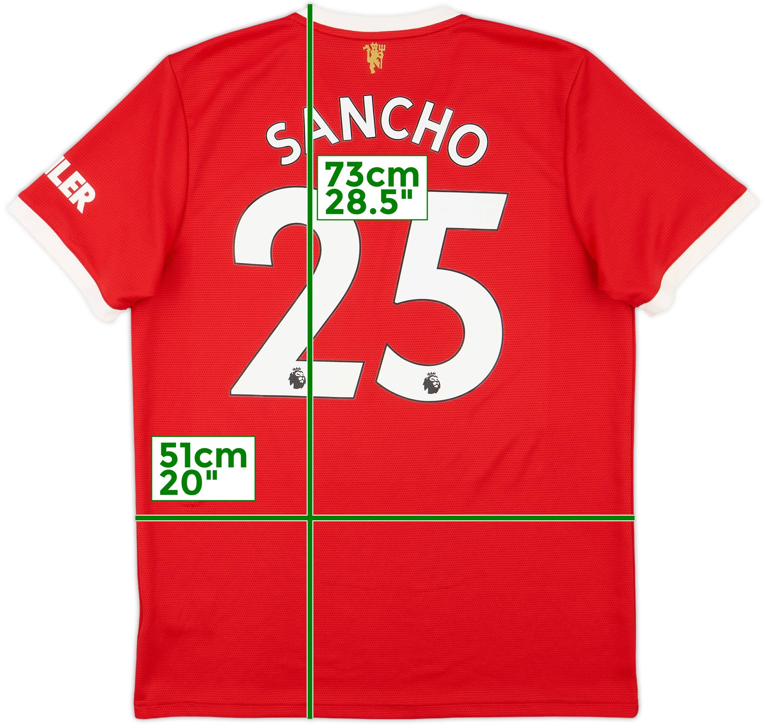 Manchester United SANCHO 25 ユニフォーム 2021-22 Manchester United Home Shirt Sancho #25 - 8/10 - (L)
