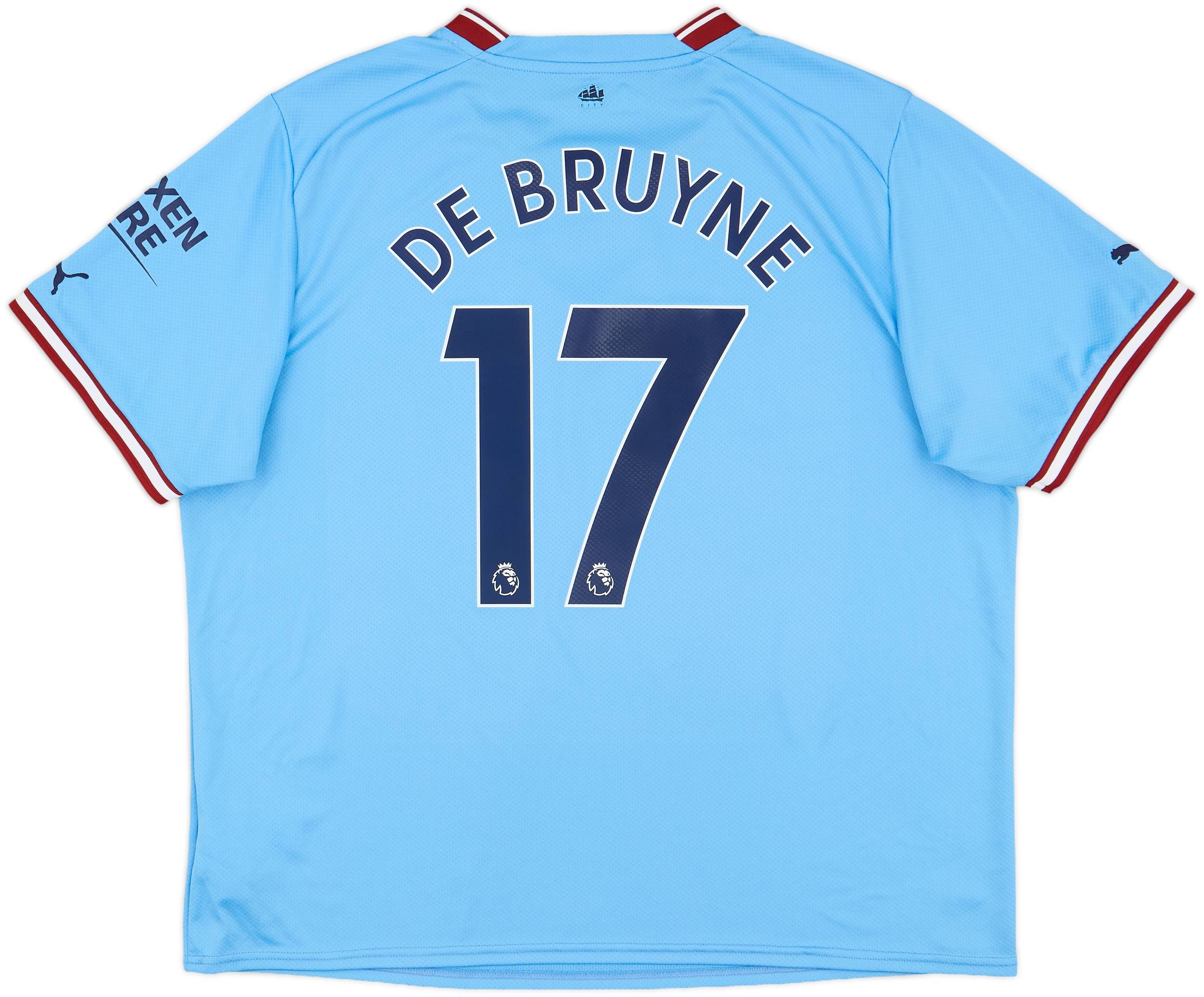 2022-23 Manchester City Home Shirt De Bruyne #17 - 8/10 - (XXL)