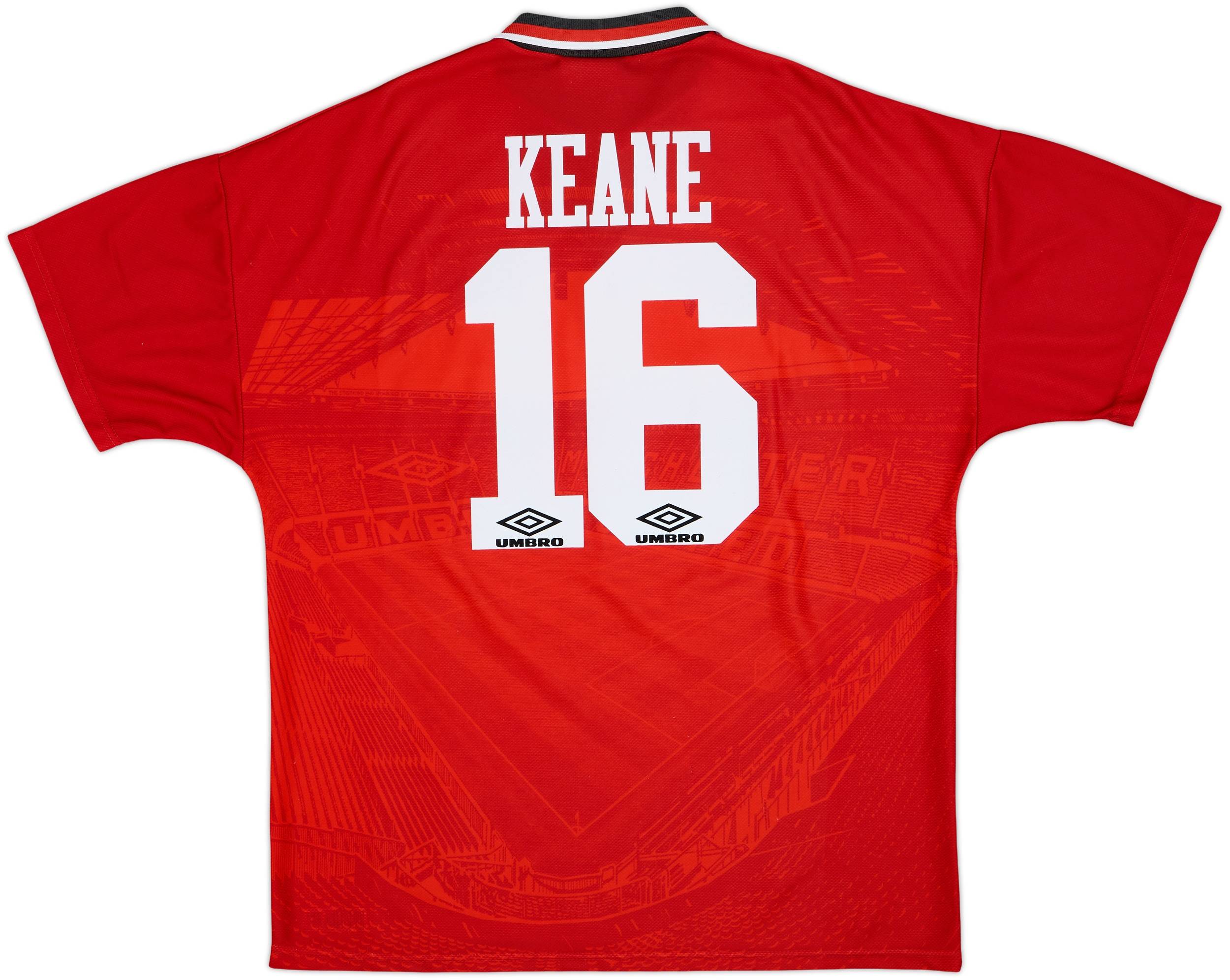 1994-96 Manchester United Home Shirt Keane #16 - 8/10 - (XL)