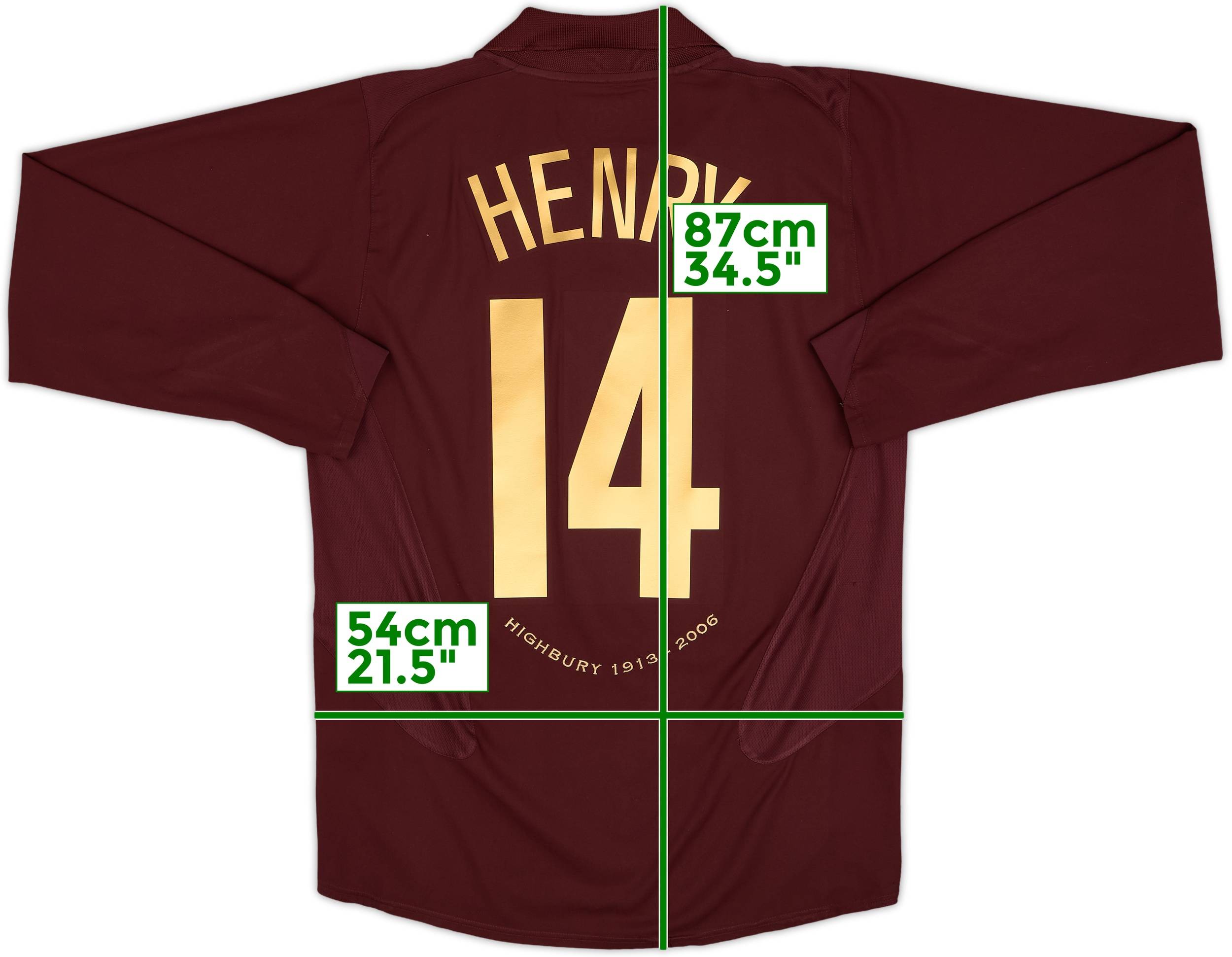 2005-06 Arsenal Home L/S Shirt Henry #14 - 8/10 - (M)