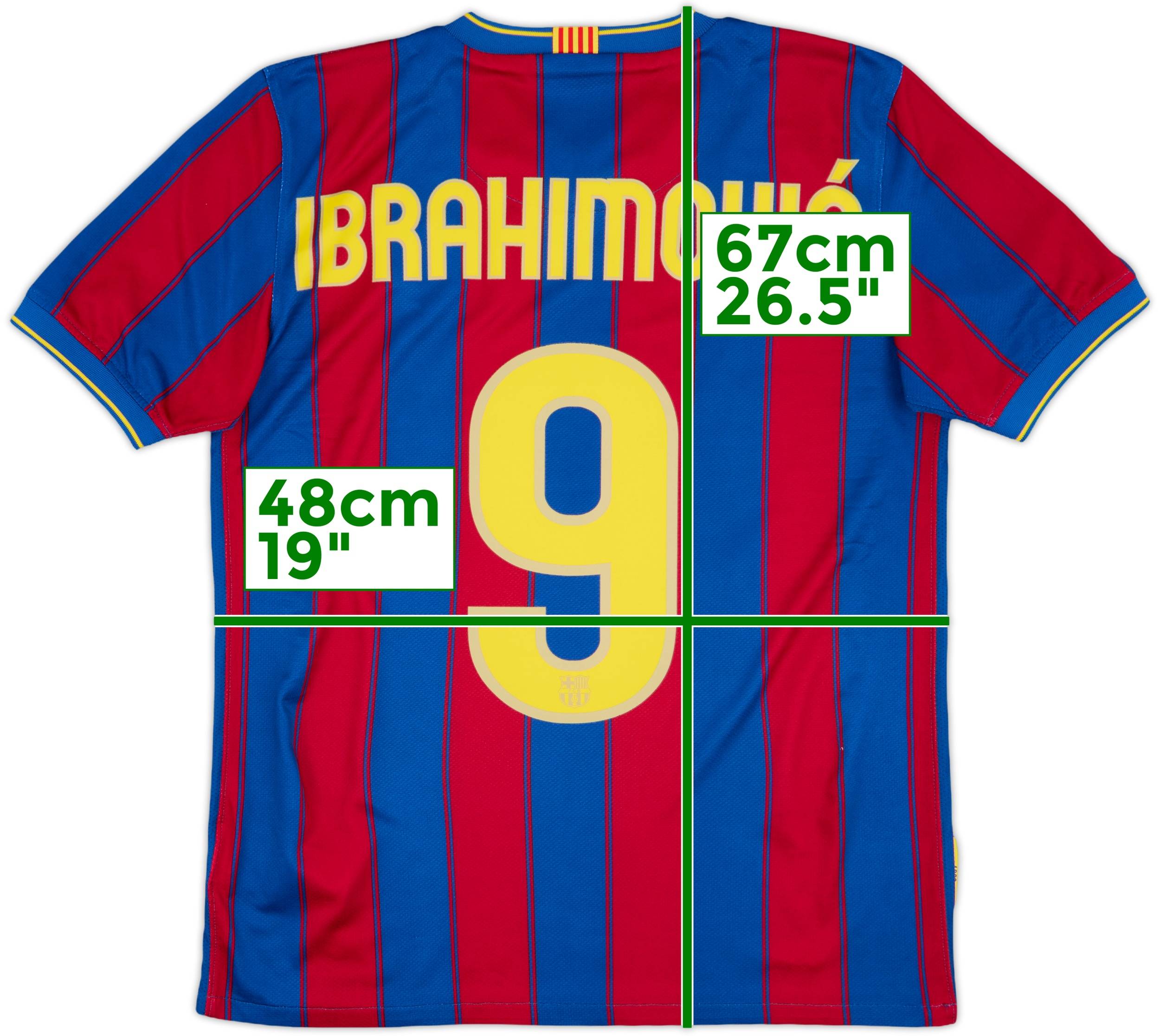 2009-10 Barcelona Home Shirt Ibrahimovic #9 - 9/10 - (XL.Boys)