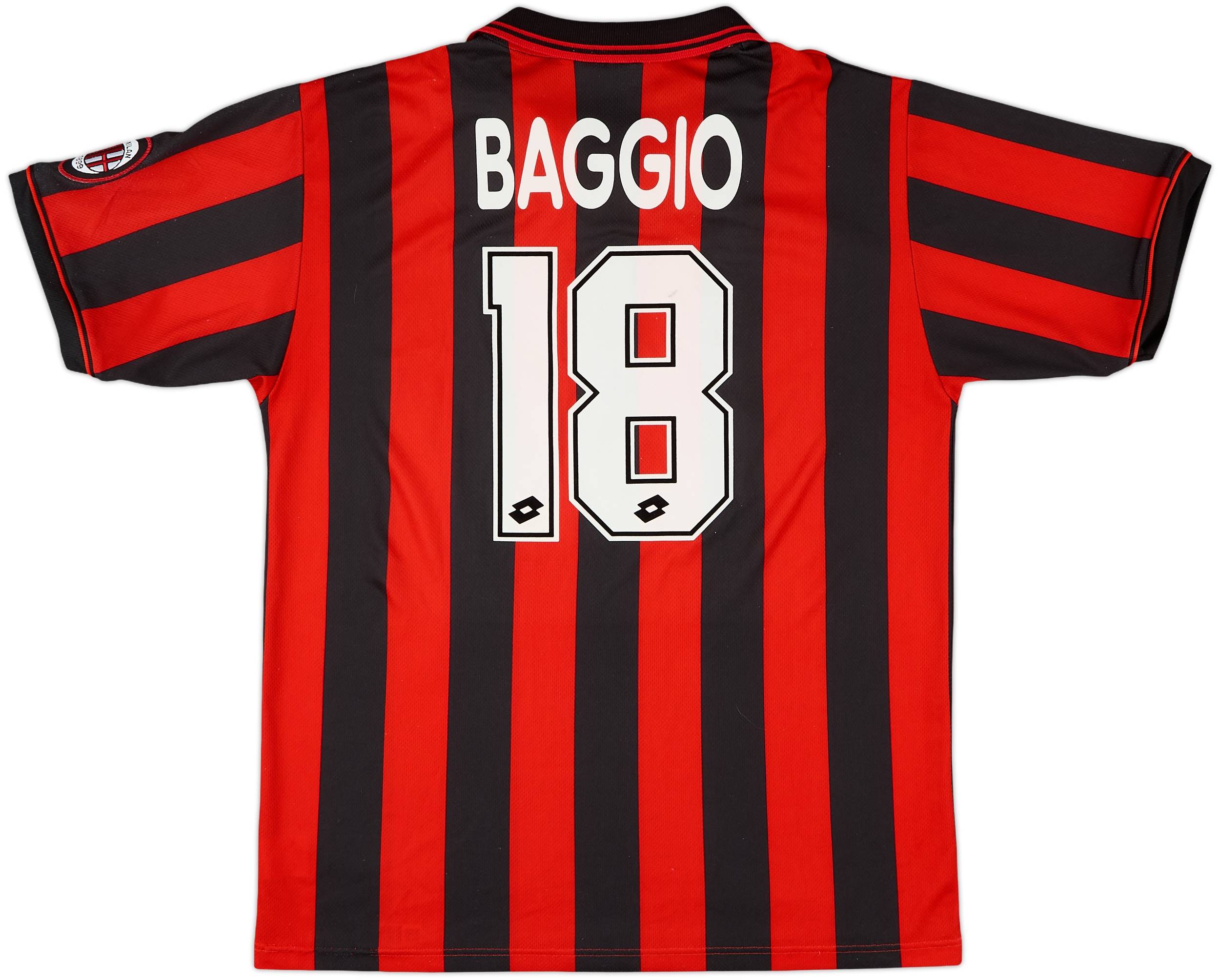1996-97 AC Milan Home Shirt Baggio #18 - 8/10 - (XL)