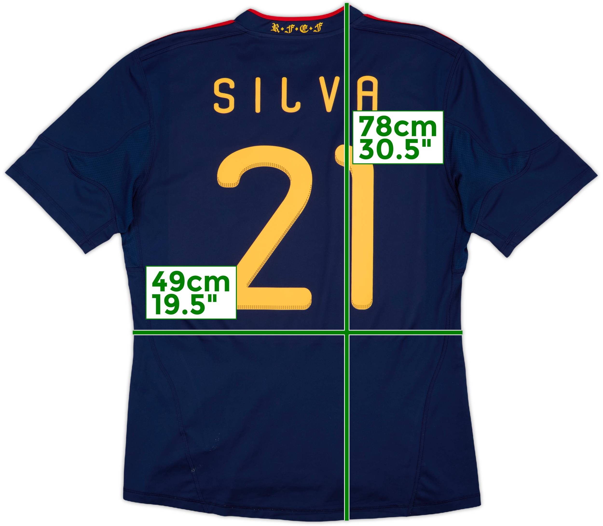 2010-11 Spain vs Netherlands Away Shirt Silva #21 - 7/10 - (L)