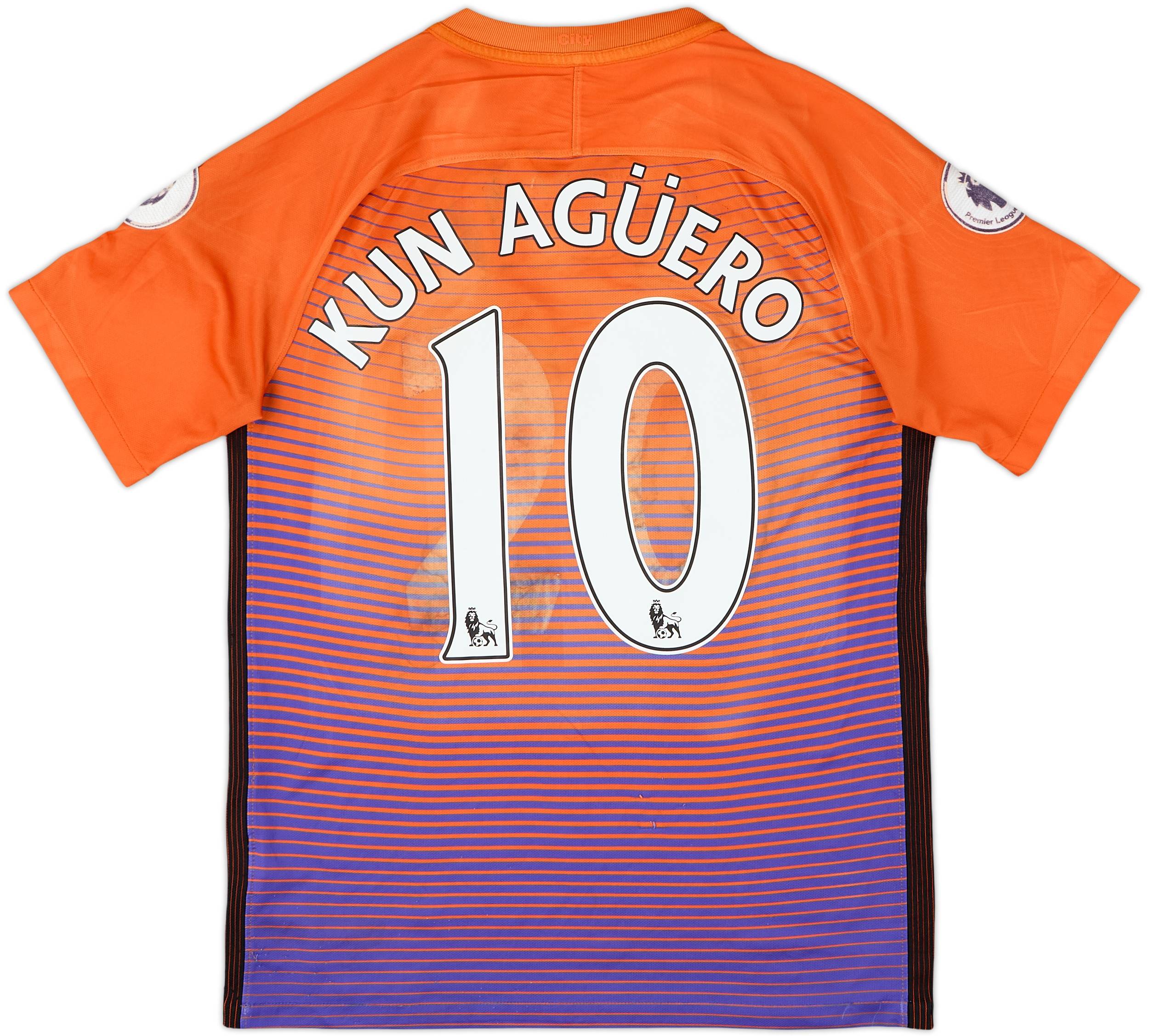2016-17 Manchester City Third Shirt Kun Aguero #10 - 4/10 - (S)