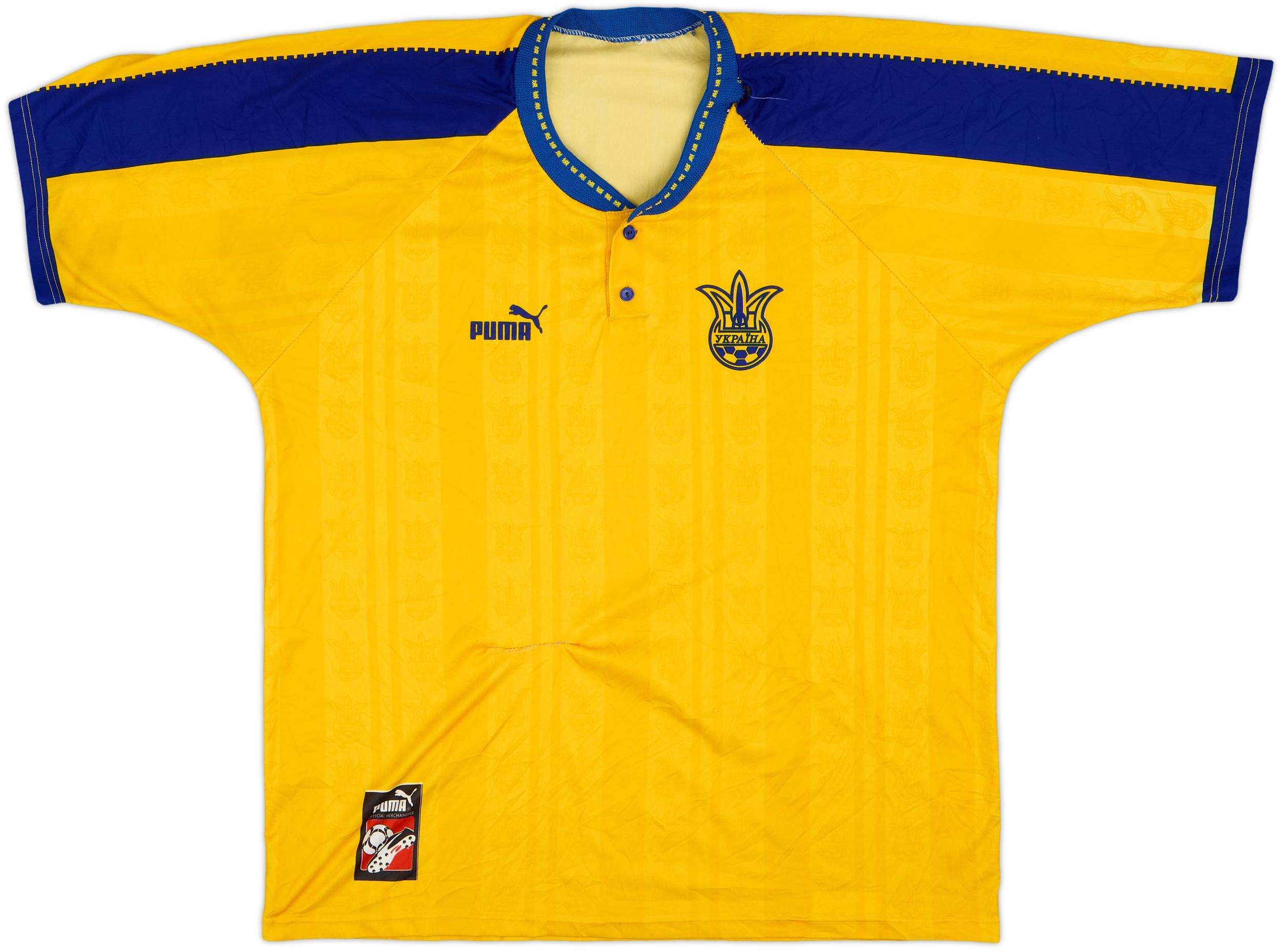 PUMA サッカーシャツ イエロー 1998 Ukraine Home Shirt - 3/10 - (L)