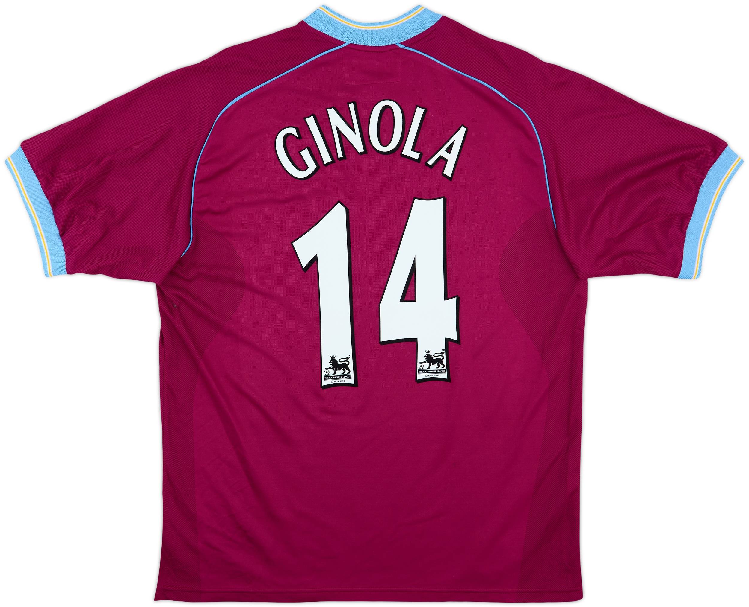 2001-02 Aston Villa Home Shirt Ginola #14 - 8/10 - (L)