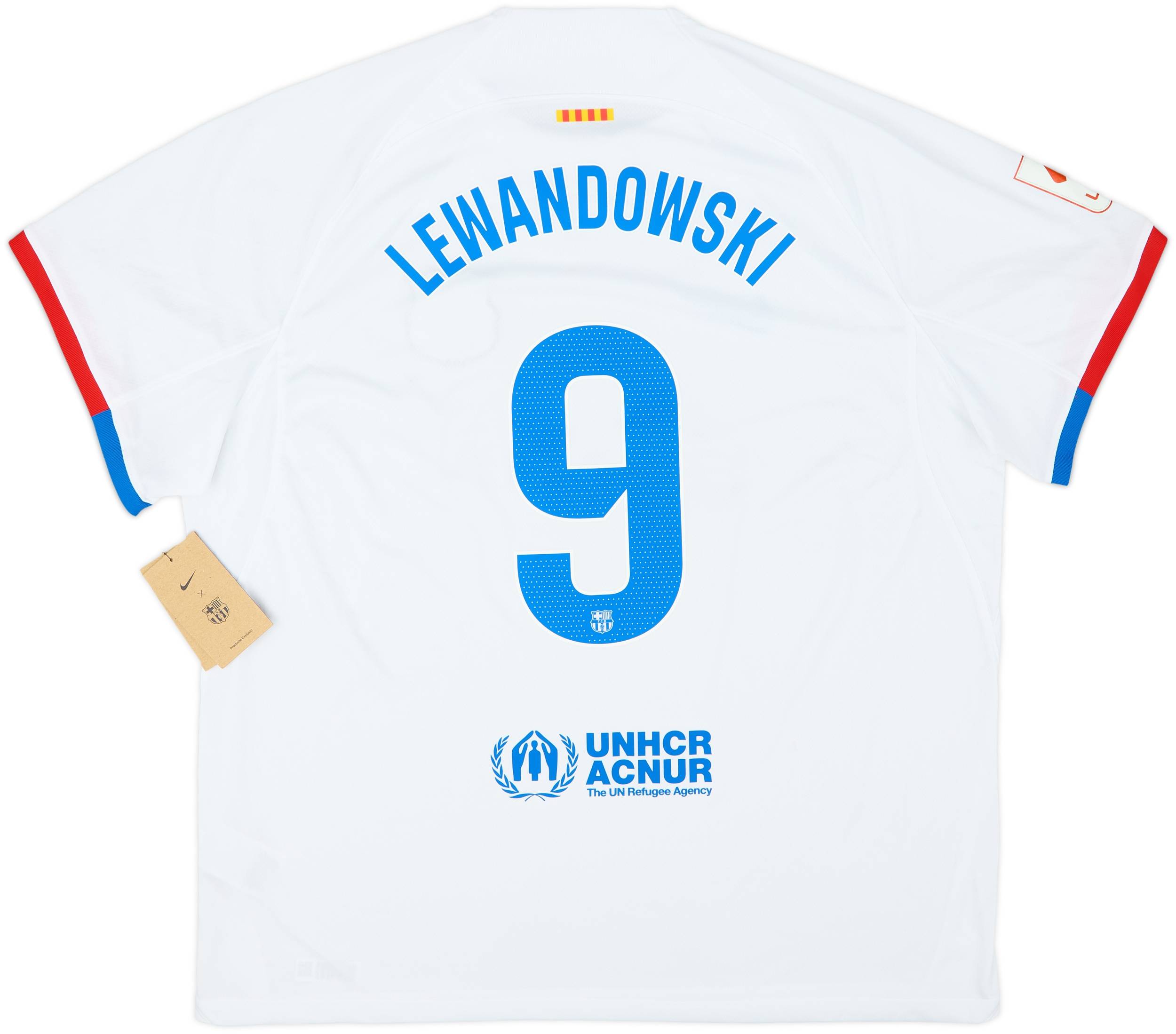 2023-24 Barcelona Away Shirt Lewandowski #9 (XXL)