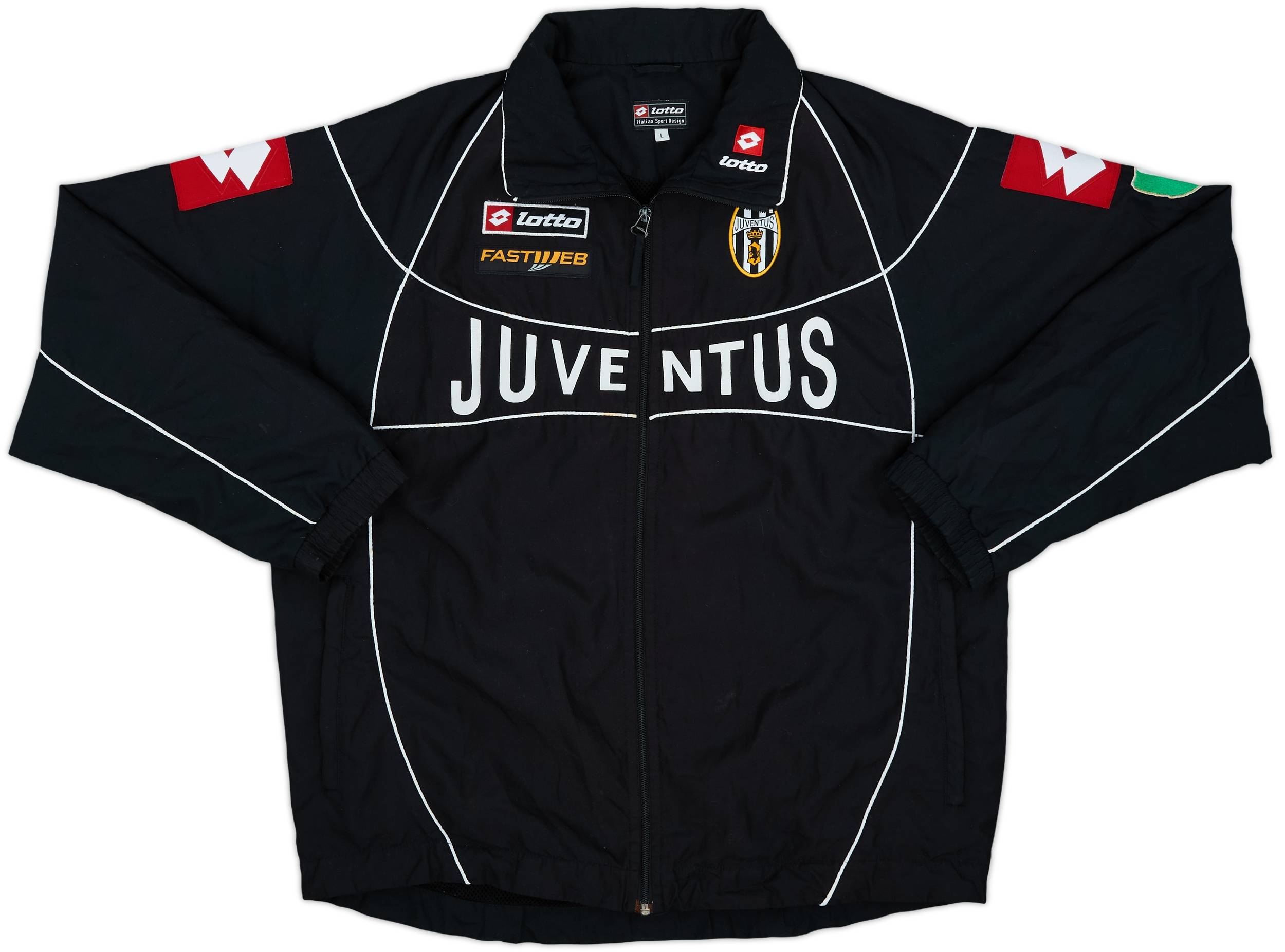 Juventus F.C. Lotto シャツ 黒 グレー 2001-02 Juventus Lotto Training Shirt - 8/10 - (XL)