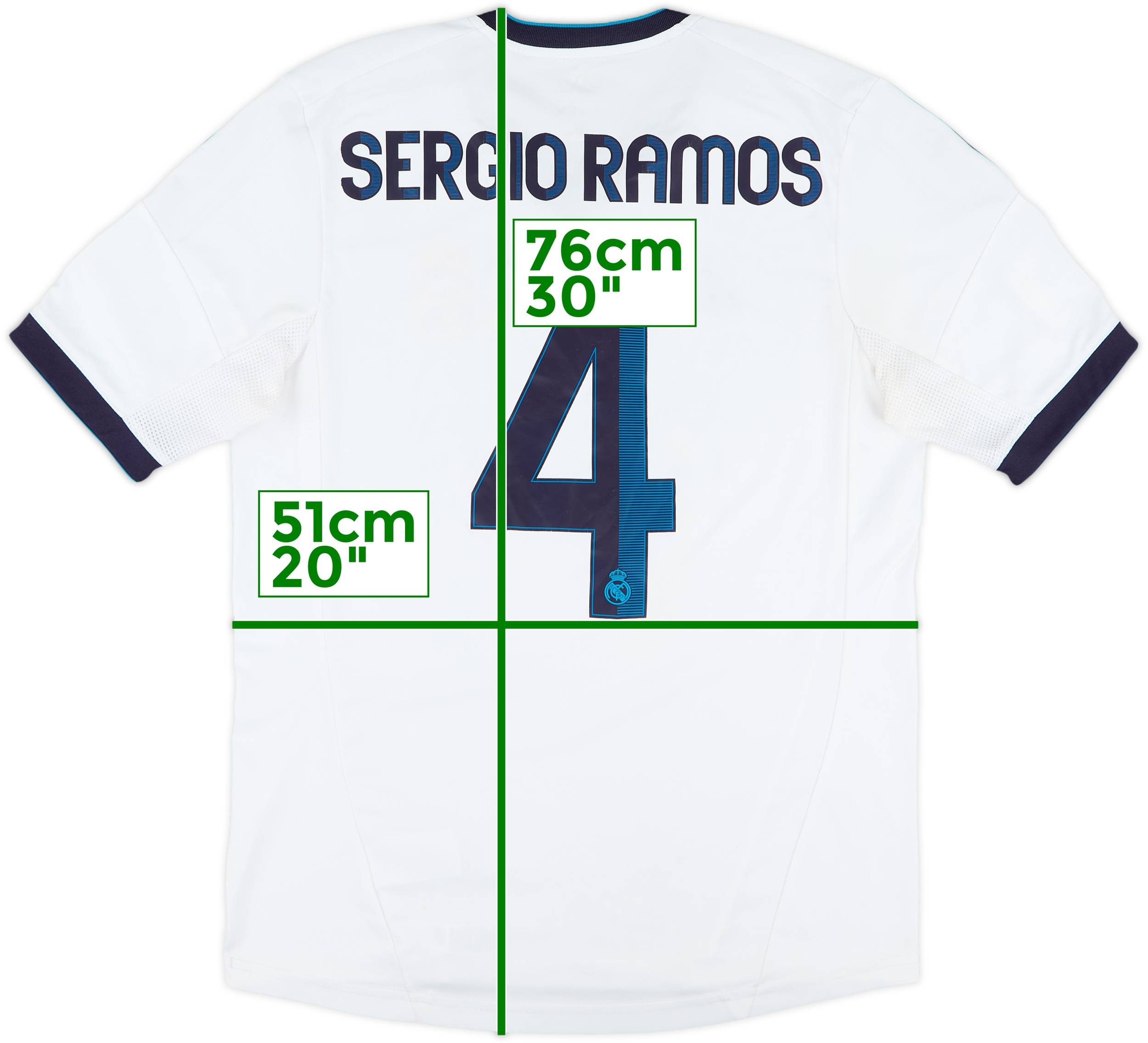2012-13 Real Madrid Home Shirt Sergio Ramos #4 - 6/10 - (M)