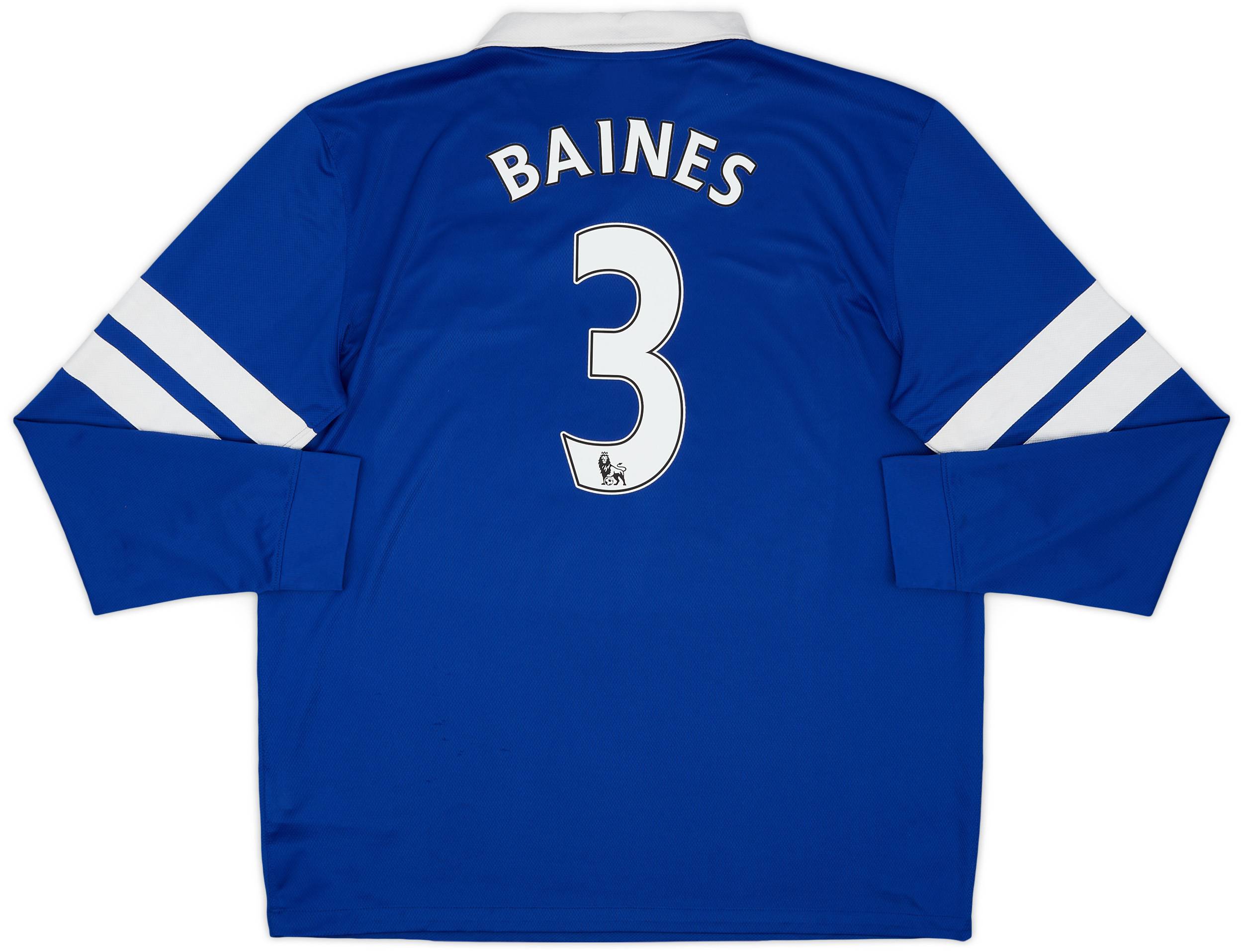 2013-14 Everton Home L/S Shirt Baines #3 - 8/10 - (XL)