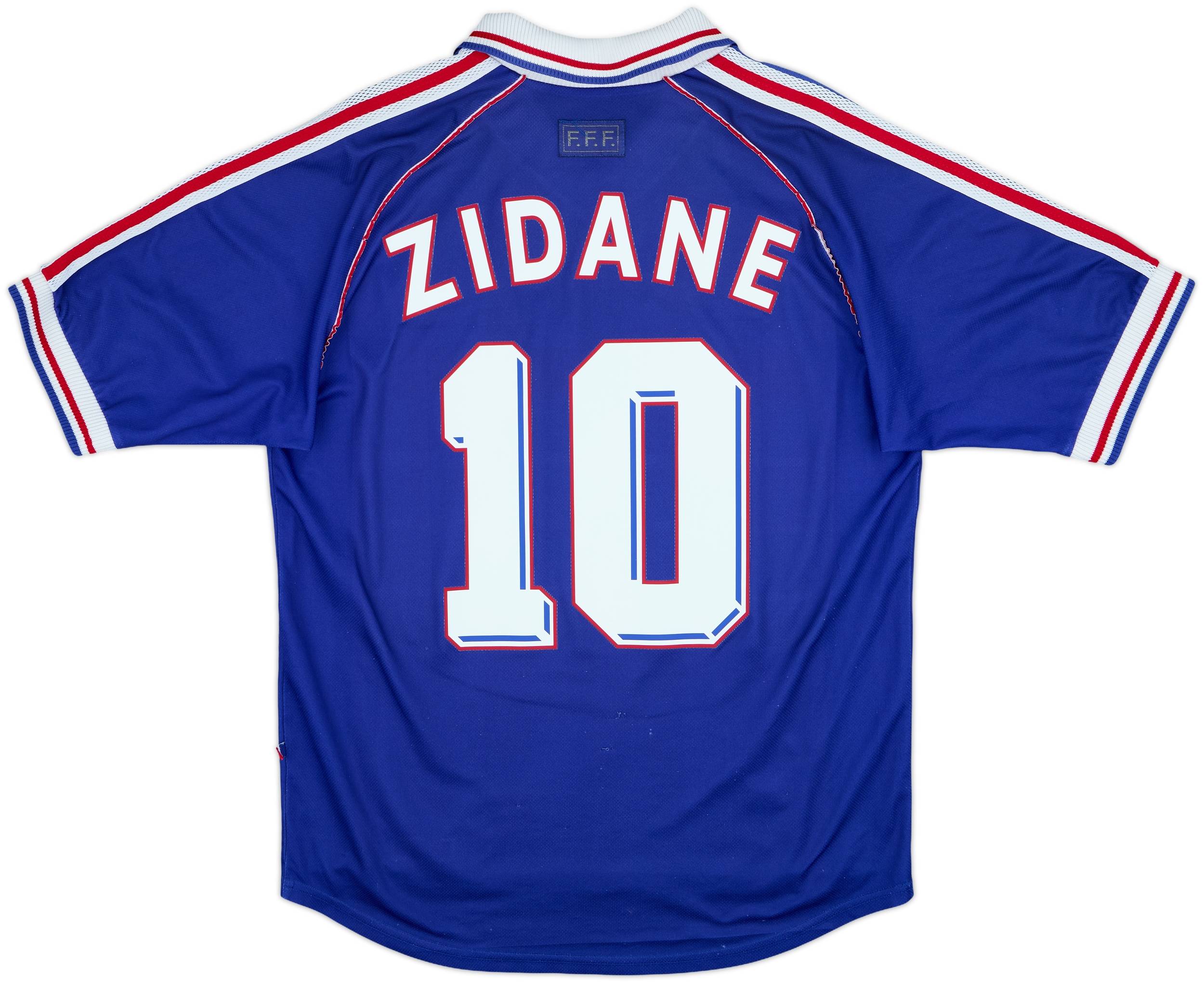 1998-00 France Home Shirt Zidane #10 - 8/10 - (L)