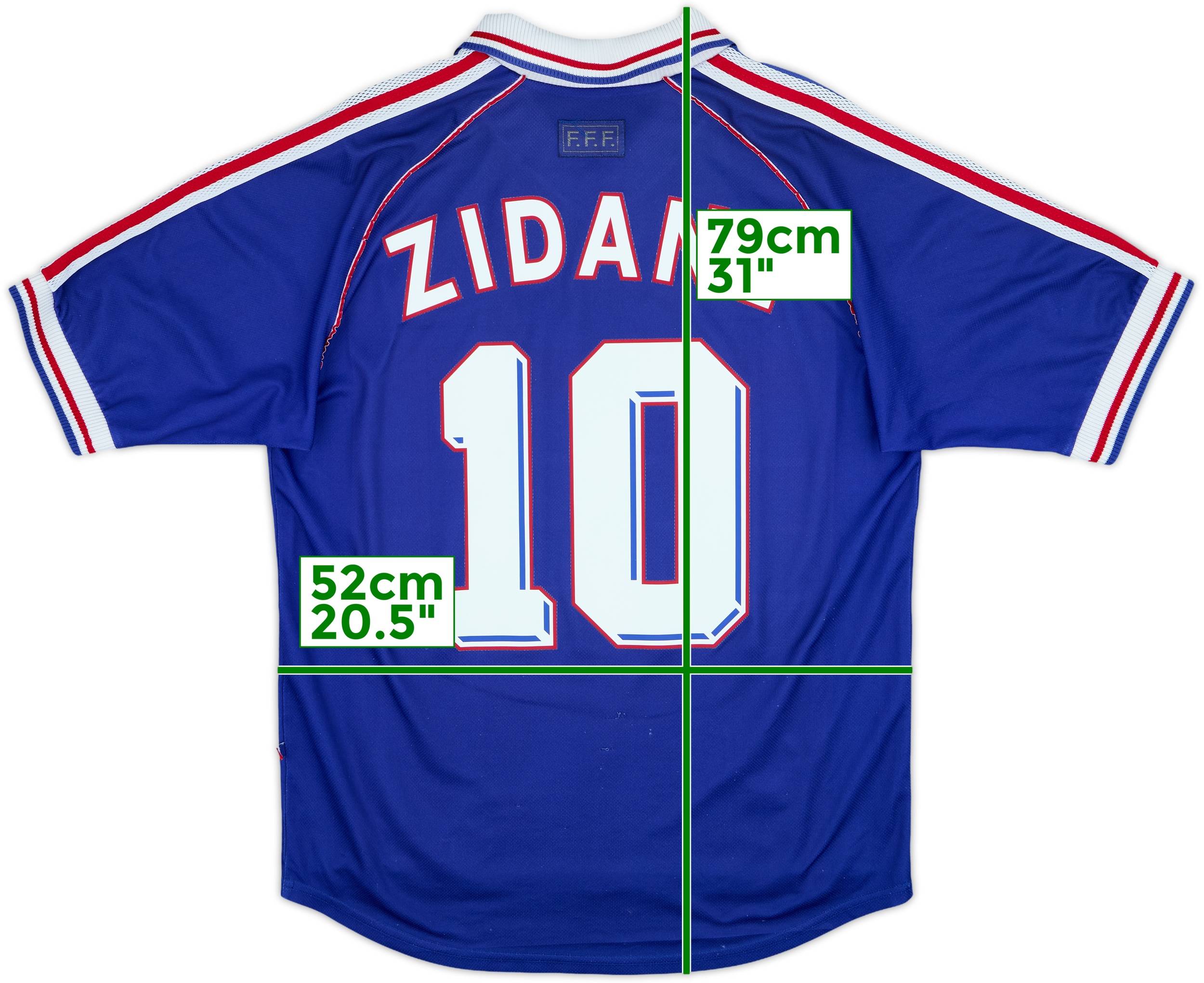 1998-00 France Home Shirt Zidane #10 - 8/10 - (L)