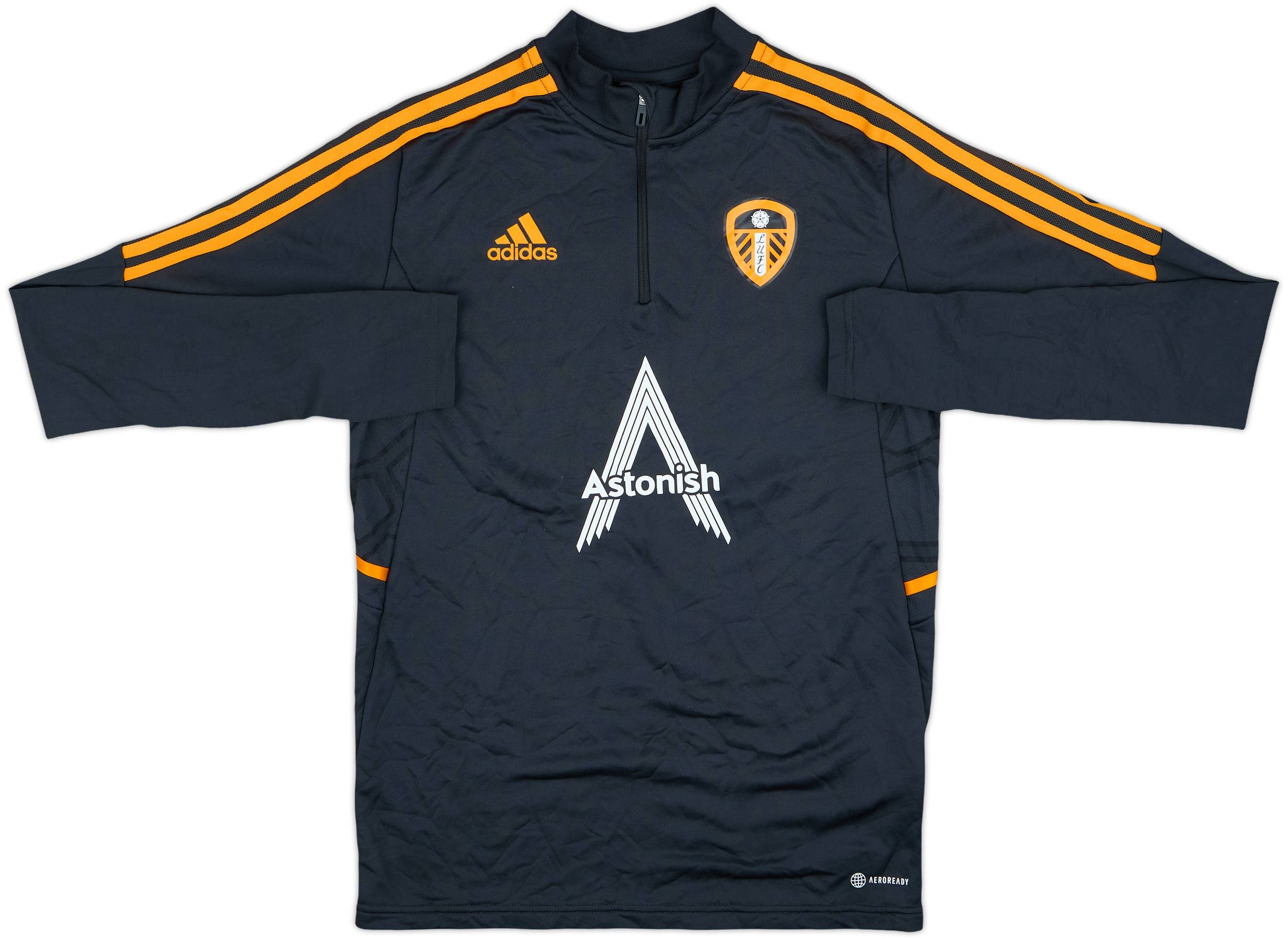 2022-23 Leeds United adidas 1/4 Zip Drill Top - 7/10 - (XS)