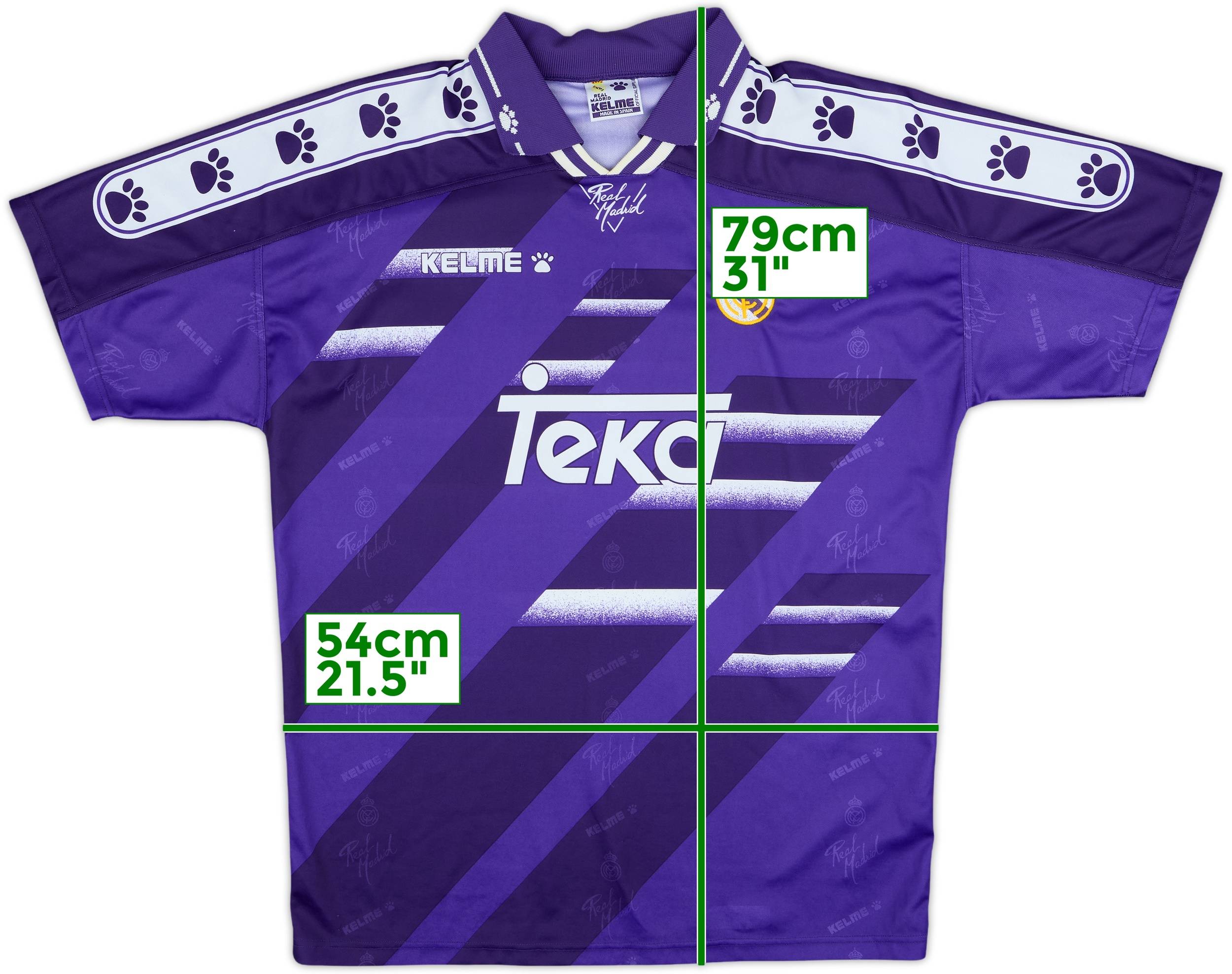 ウェア 1994 1996 kelme real madrid away shirt 1994-96 Real Madrid Away Shirt - 8/10 - (M)