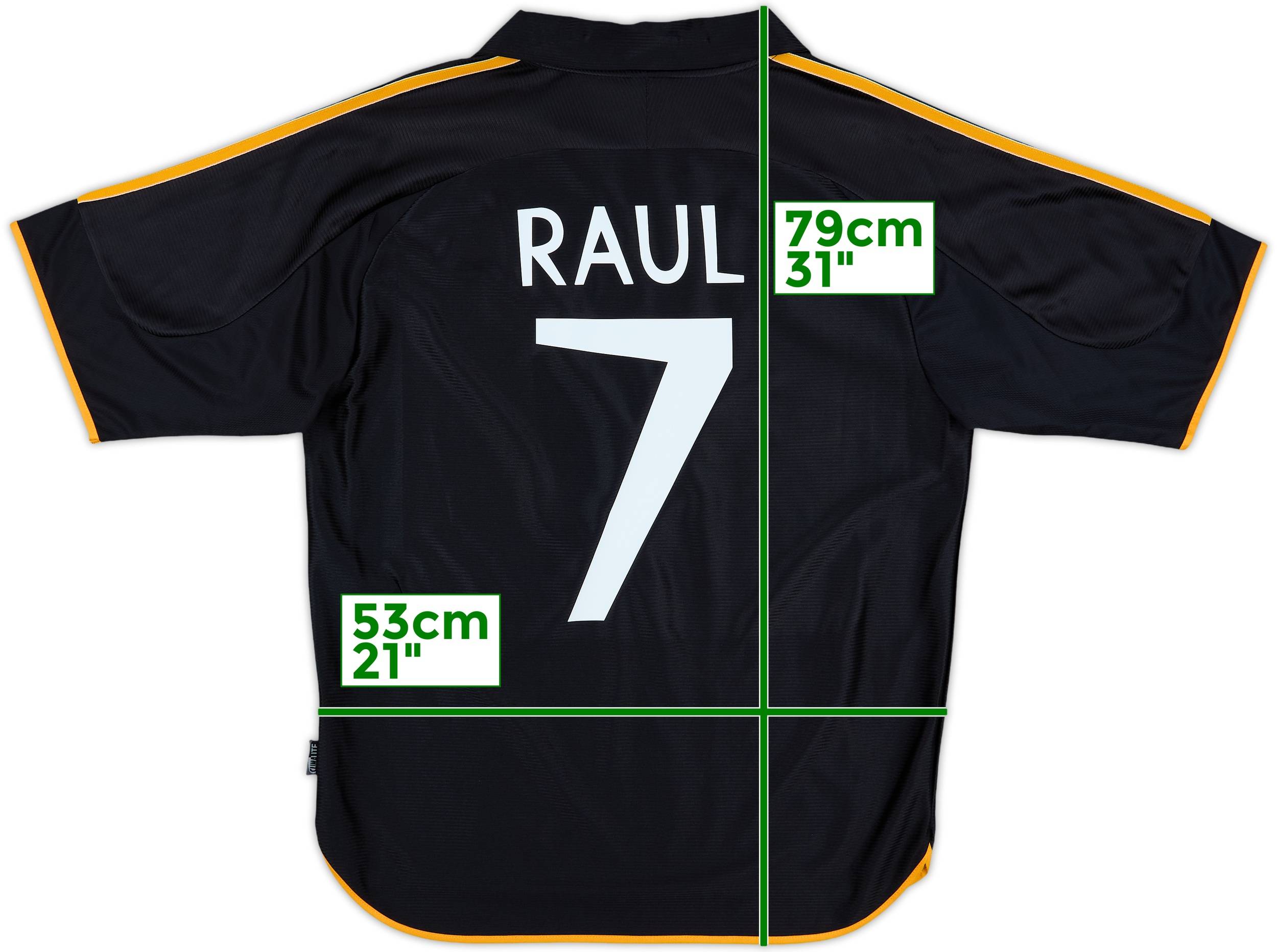Real Madrid RAUL 7 シャツ 黒 1999-01 Real Madrid Away Shirt Raul #7 - 8/10 - (M)