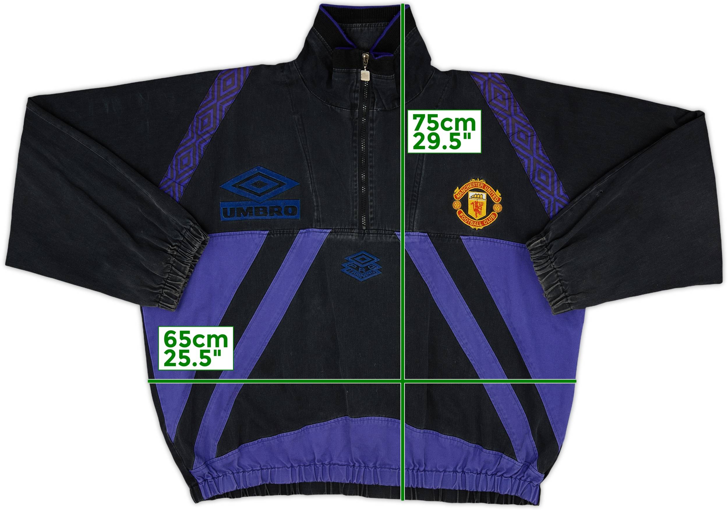 1996-97 Manchester United Umbro 1/4 Zip Drill Top - 8/10 - (XL)