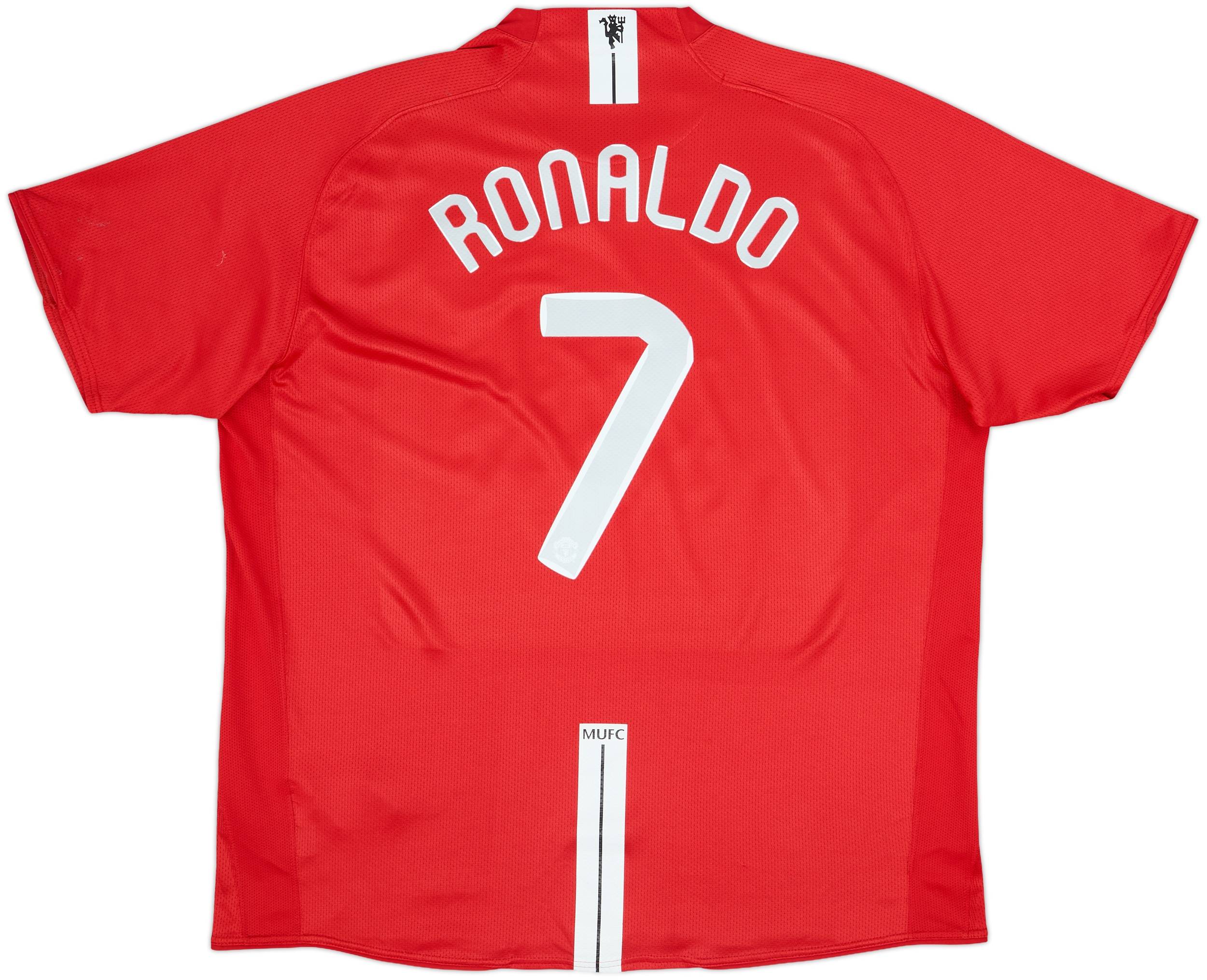 MANCHESTER UNITED 07-09 ホームユニフォーム 2007-09 Manchester United Home Shirt Ronaldo #7 - 8/10 - (XXL)