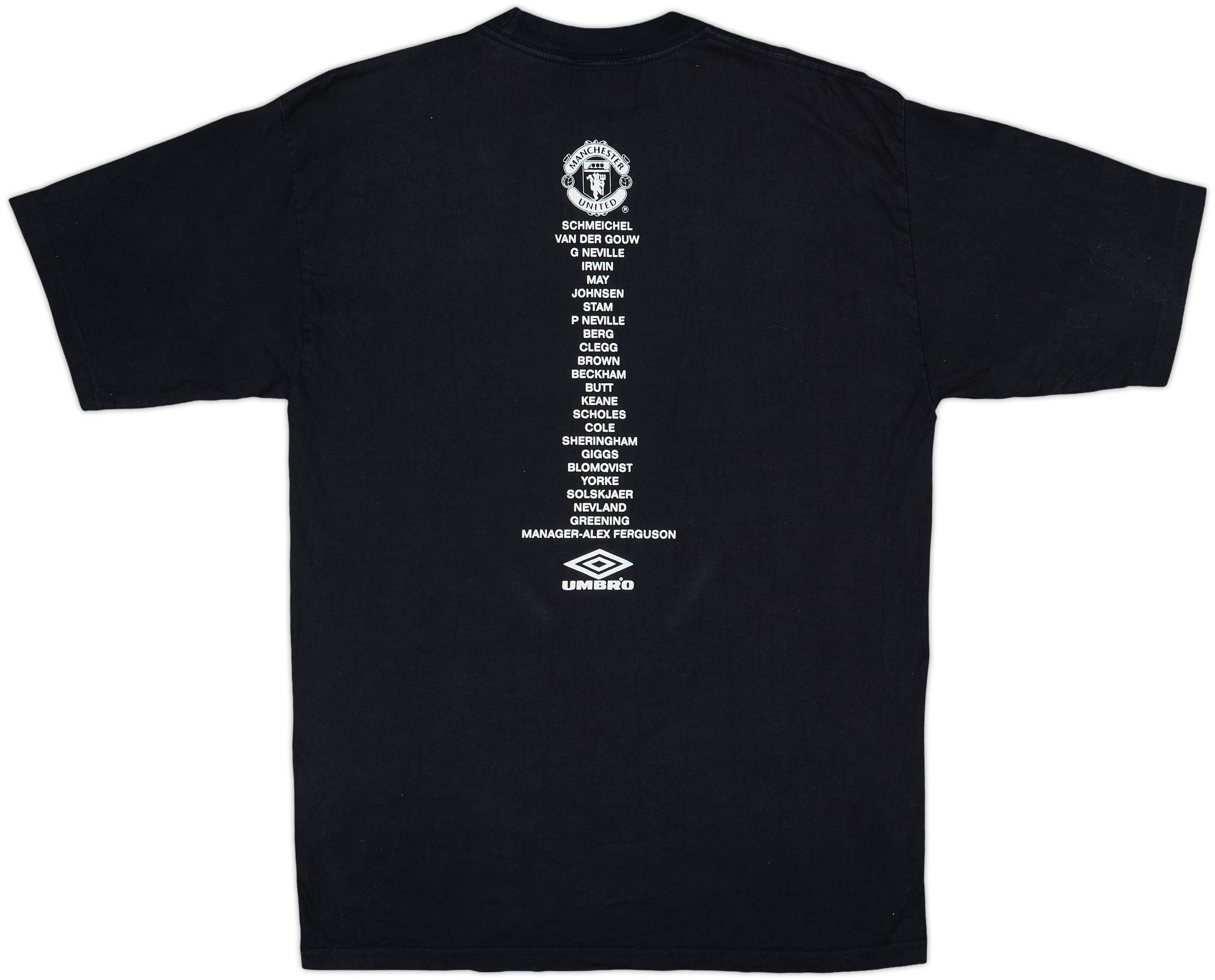 1999 Manchester United Umbro Treble Graphic Tee - 10/10 - (L)