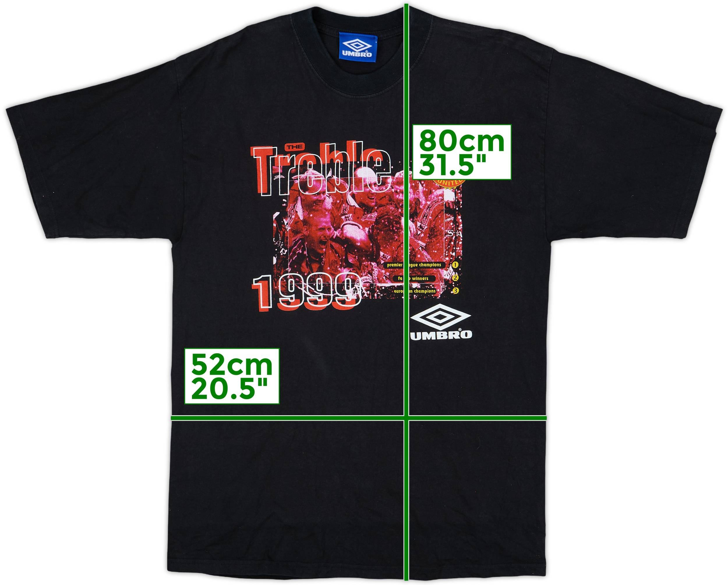 1999 Manchester United Umbro Treble Graphic Tee - 10/10 - (L)