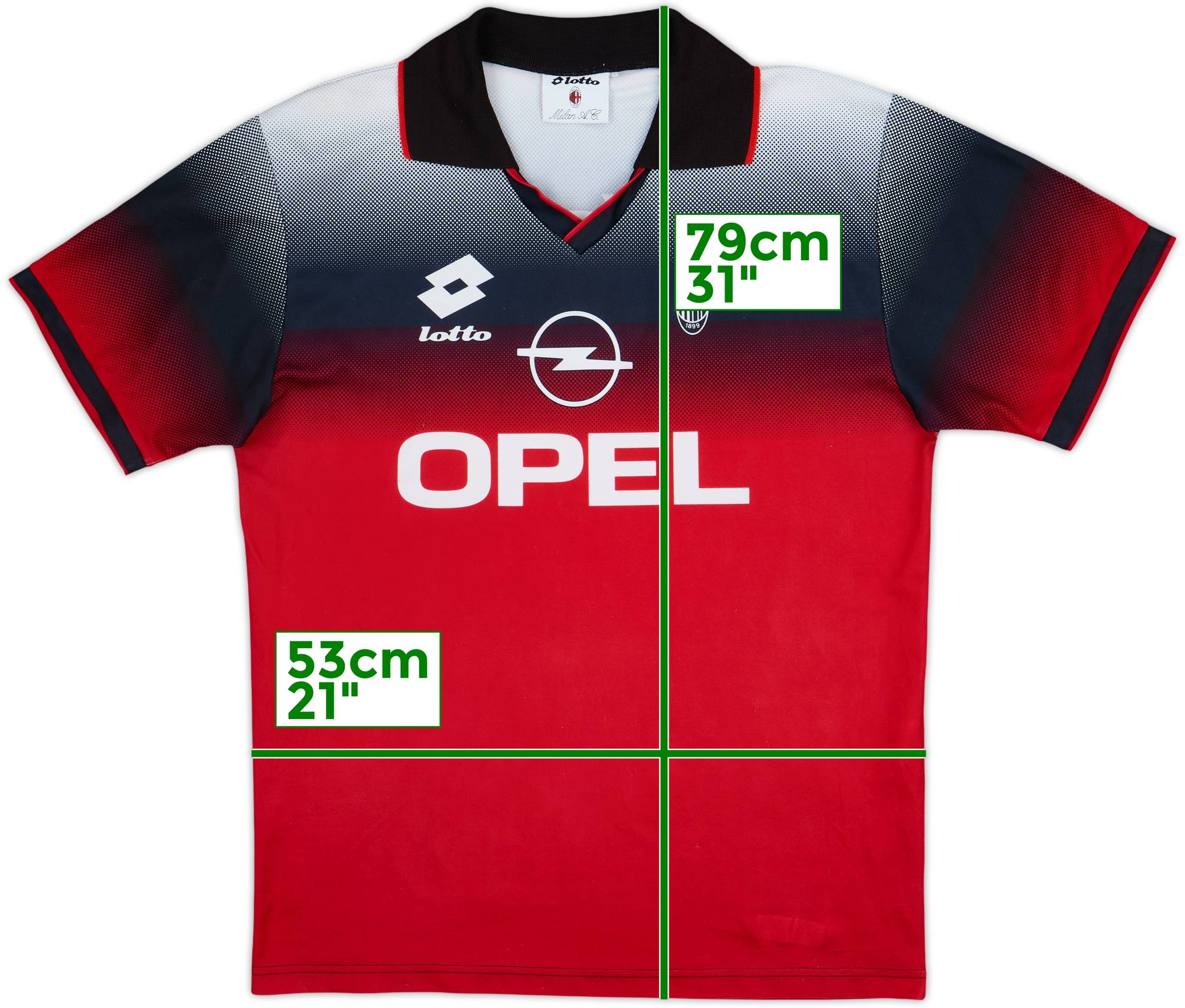 1996-97 AC Milan Lotto Training Shirt - 6/10 - (M/L)