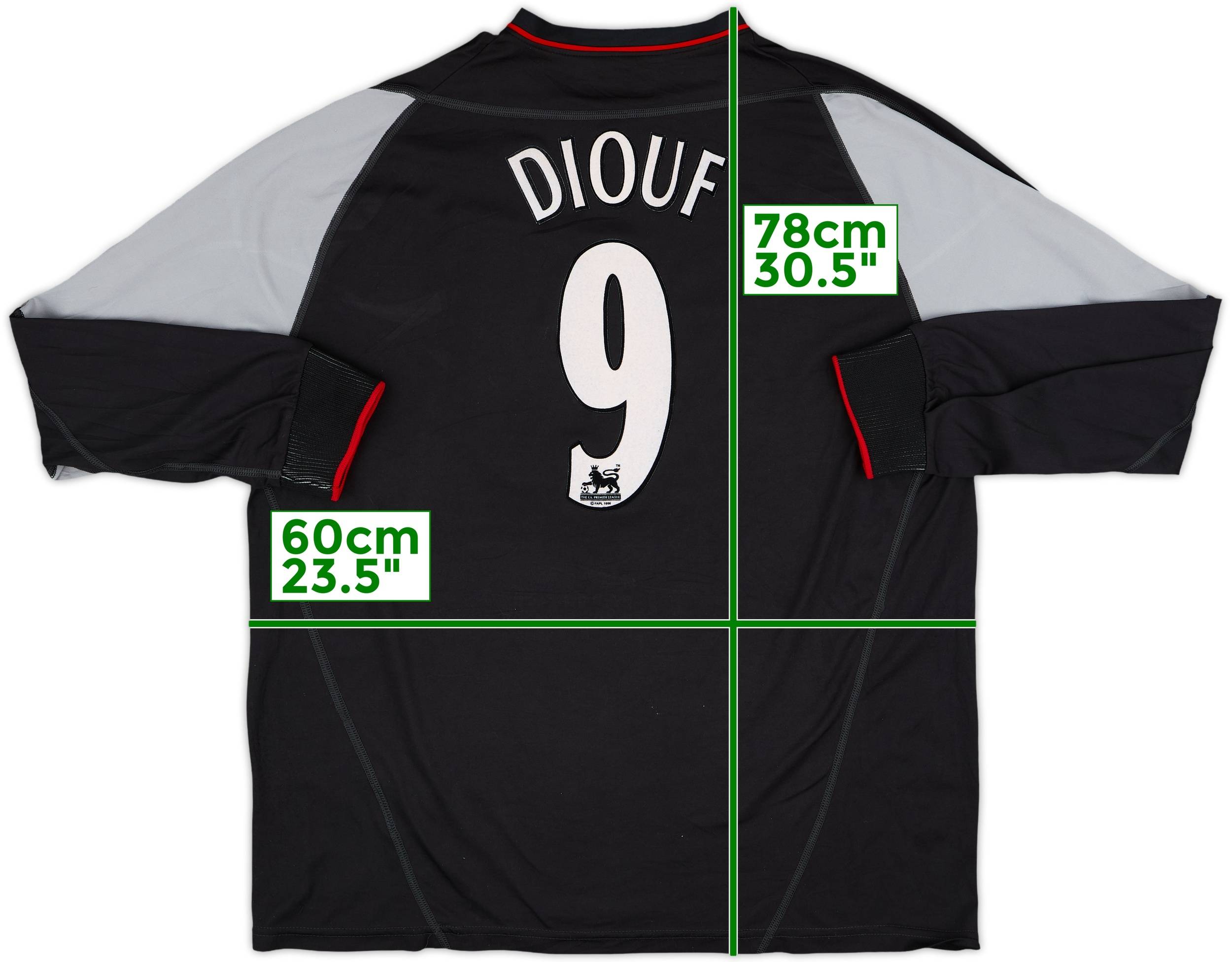 2002-04 Liverpool Away L/S Shirt Diouf #9 - 8/10 - (XL)