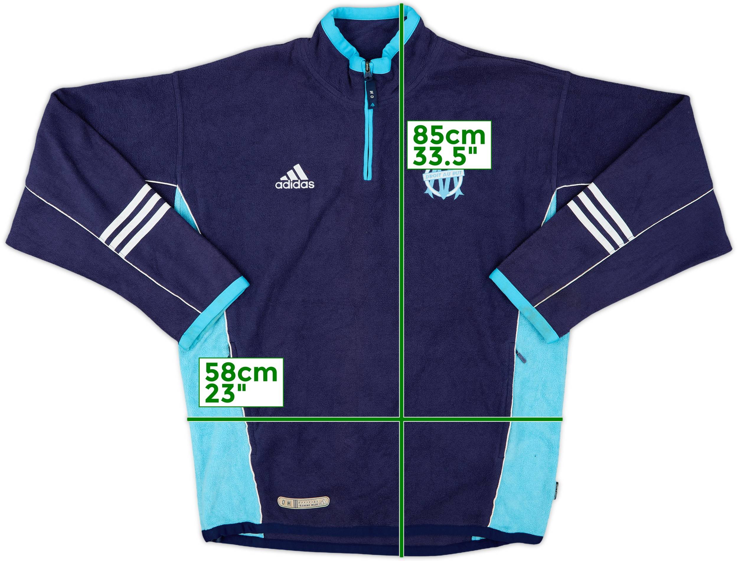 1999-00 Olympique Marseille adidas 1/4 Zip Fleece Top - 7/10 - (L)