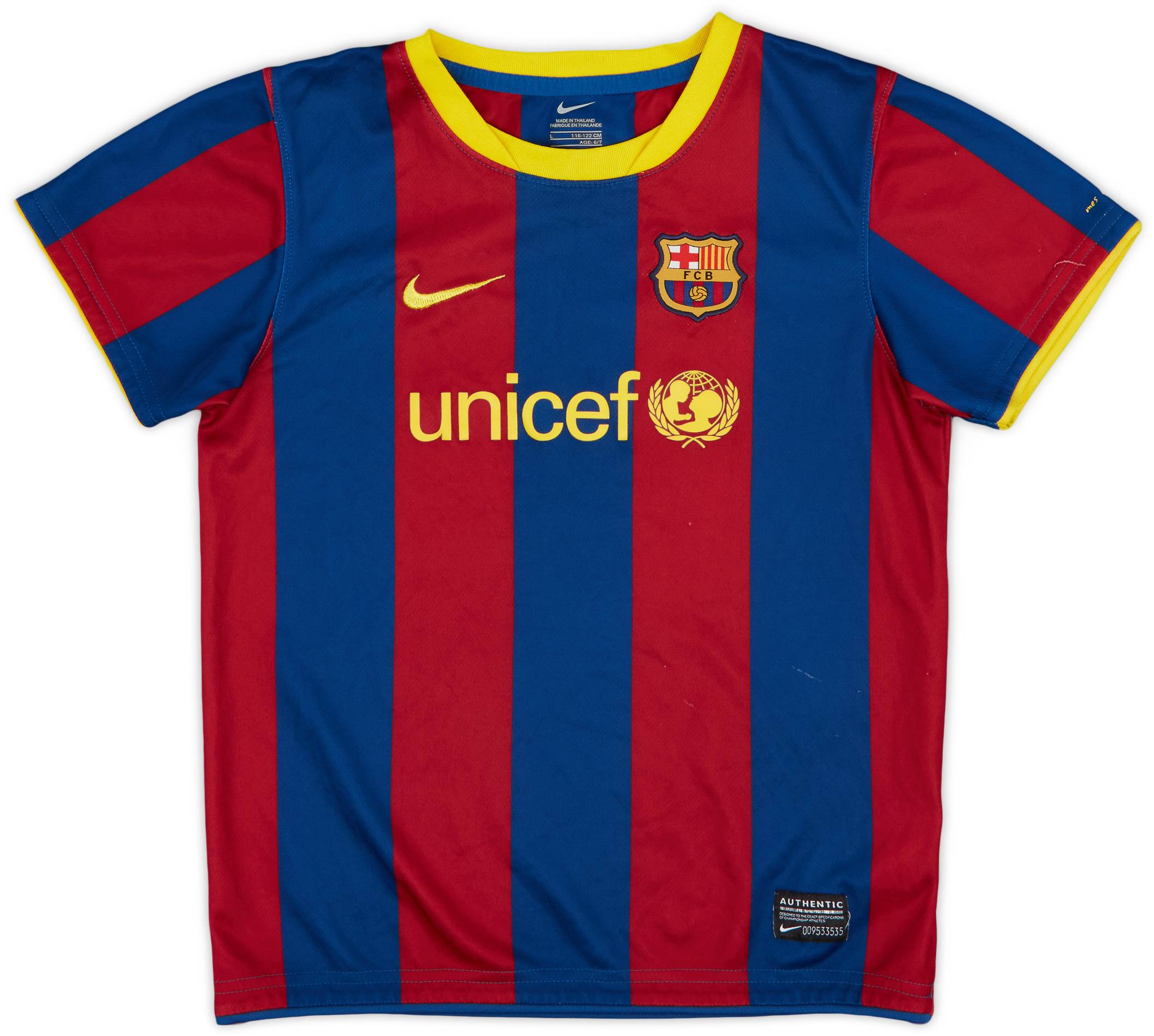 2010-11 Barcelona Home Shirt - 7/10 - (6-7 Years)