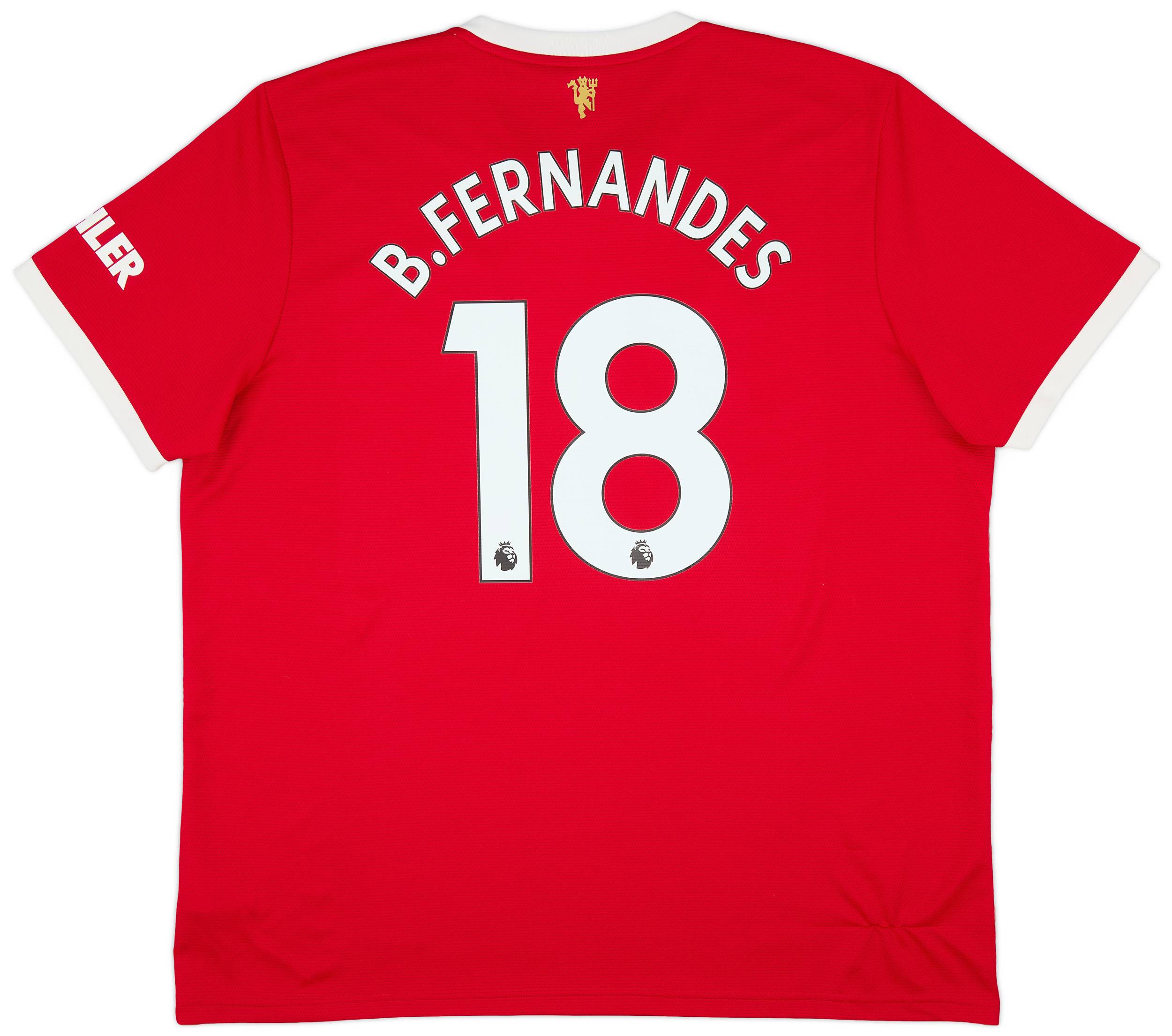 2021-22 Manchester United Home Shirt B. Fernandes #8 - 7/10 - (XXL)
