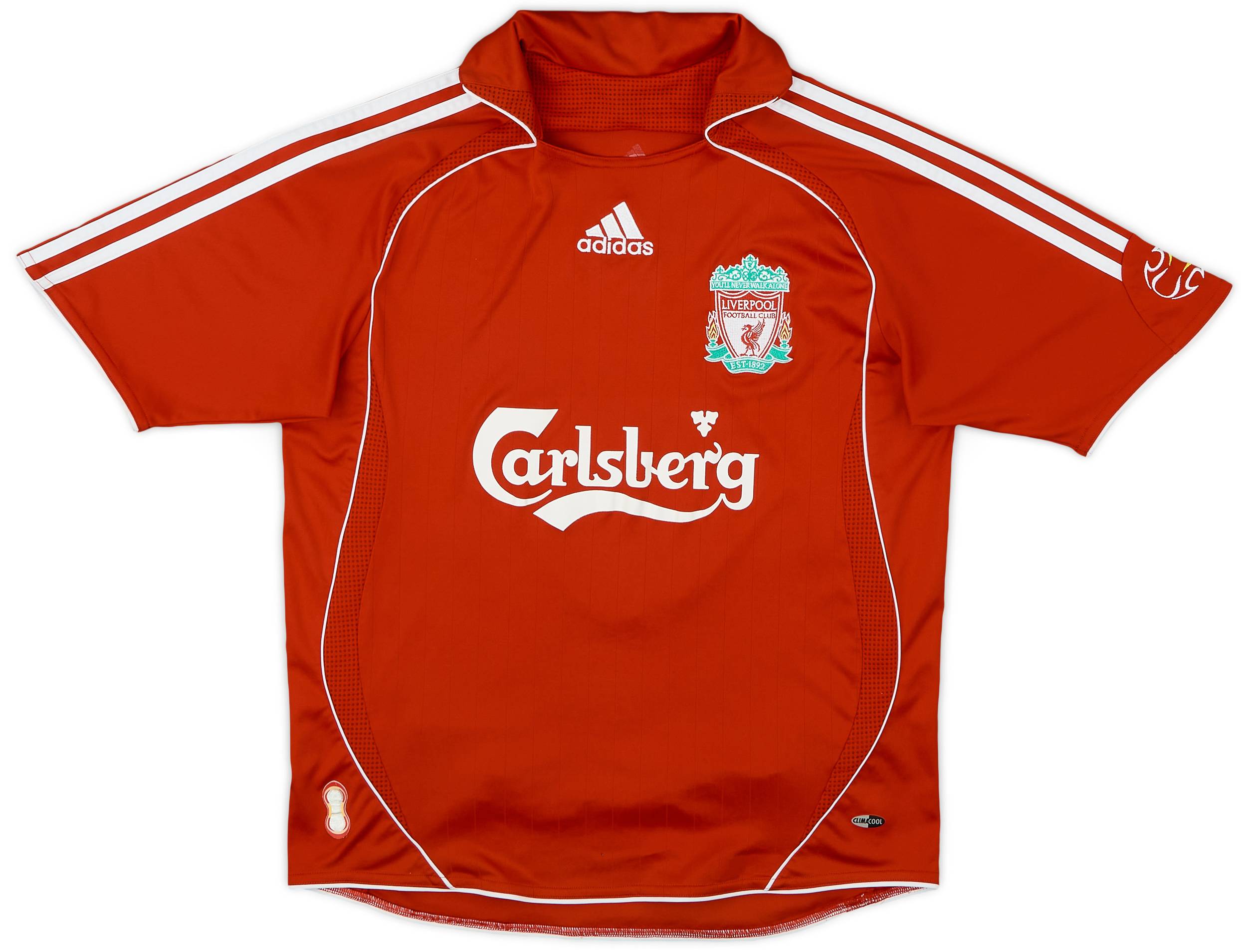 2006-08 Liverpool Home Shirt Gerrard #8 - 8/10 - (L.Boys)