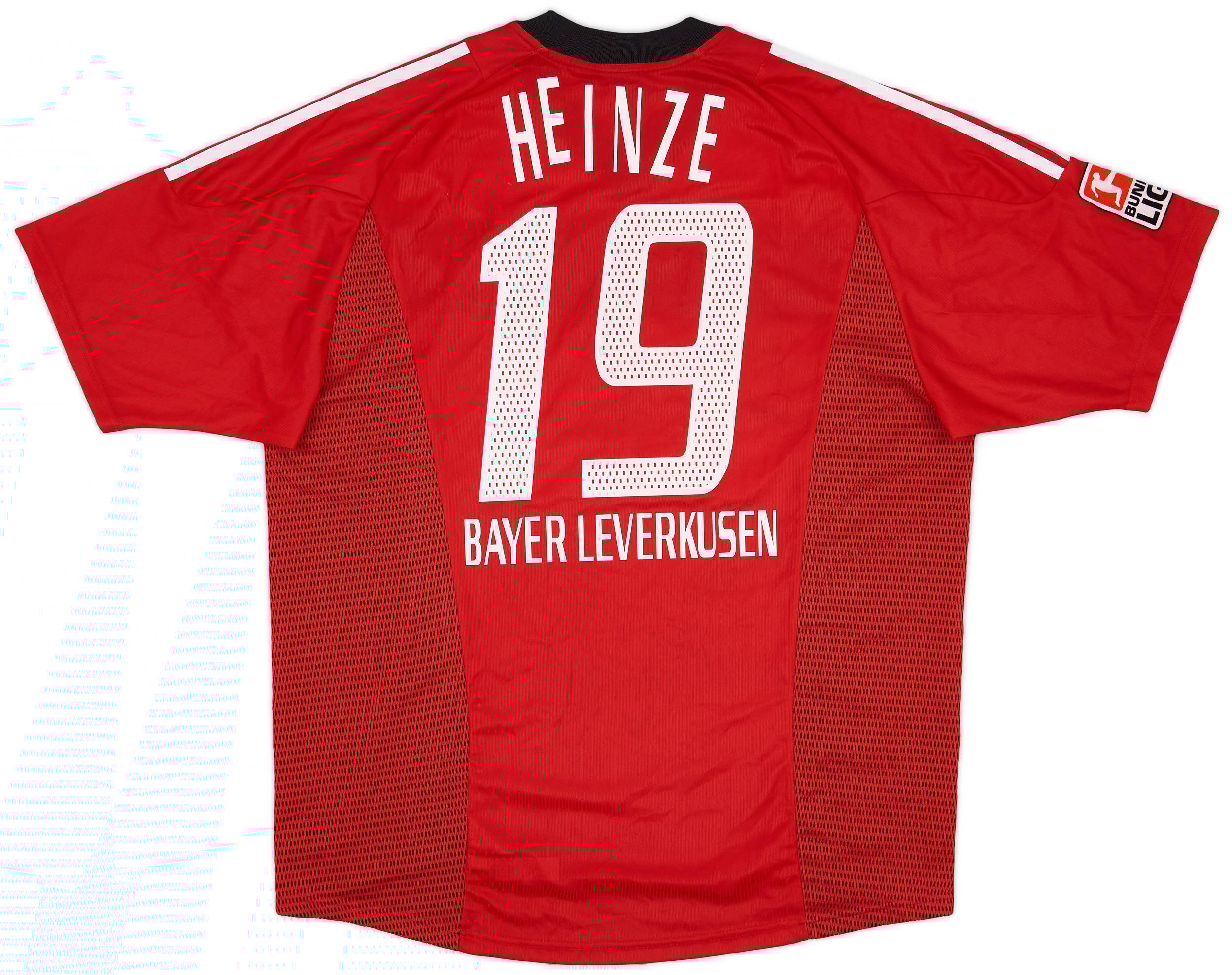 2002-04 Bayer Leverkusen Signed Home Shirt Heinze #19 - 5/10 - (L)