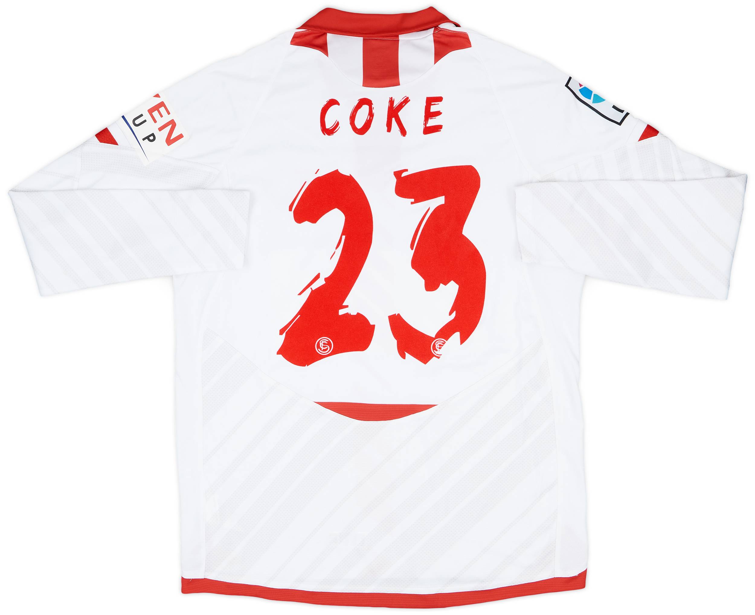 2013-14 Sevilla Match Issue Home L/S Shirt Coke #23