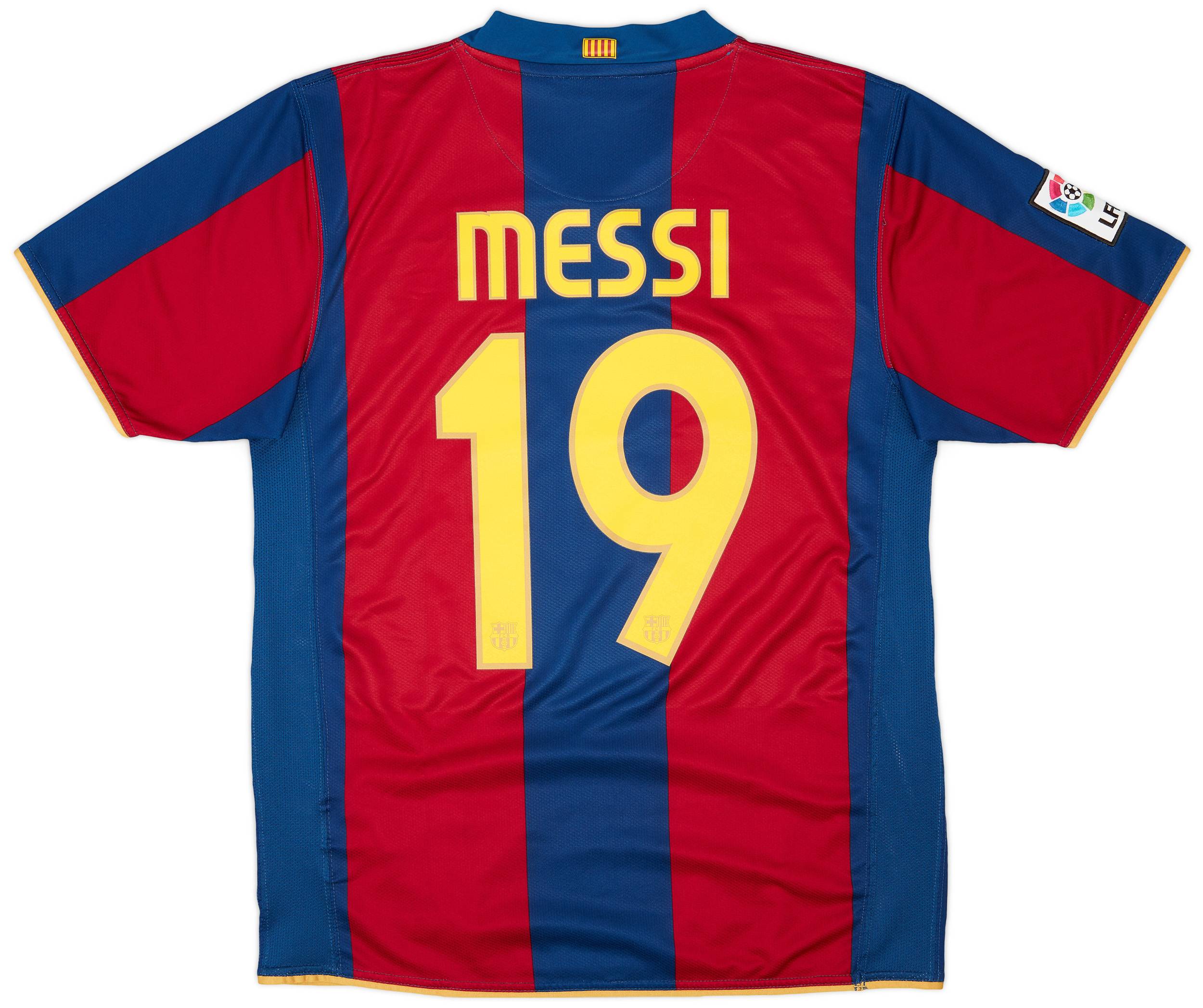 2007 08 Barcelona Home Shirt Messi 19 6 10 M