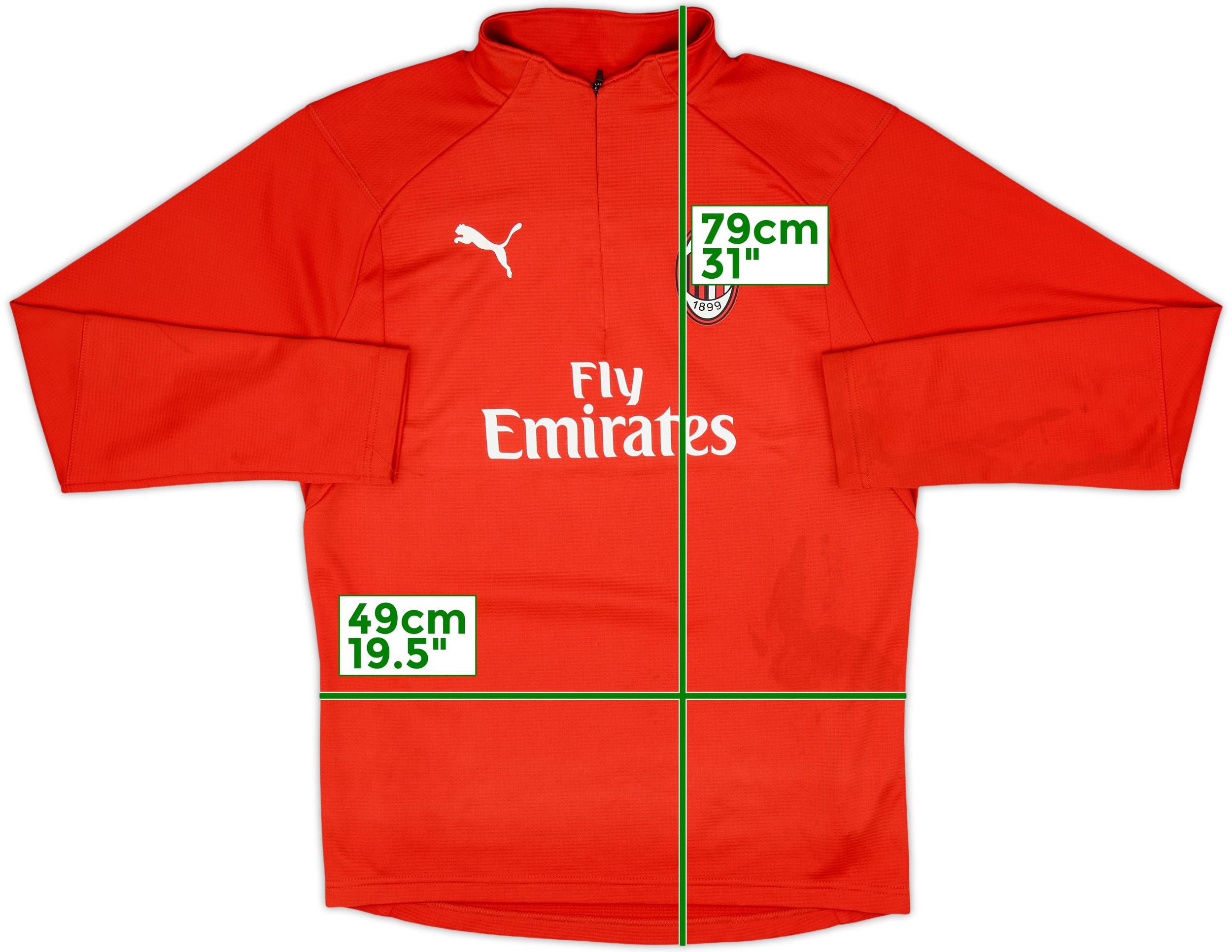 2018-19 AC Milan Puma 1/4 Zip Drill Top - 6/10 - (S)
