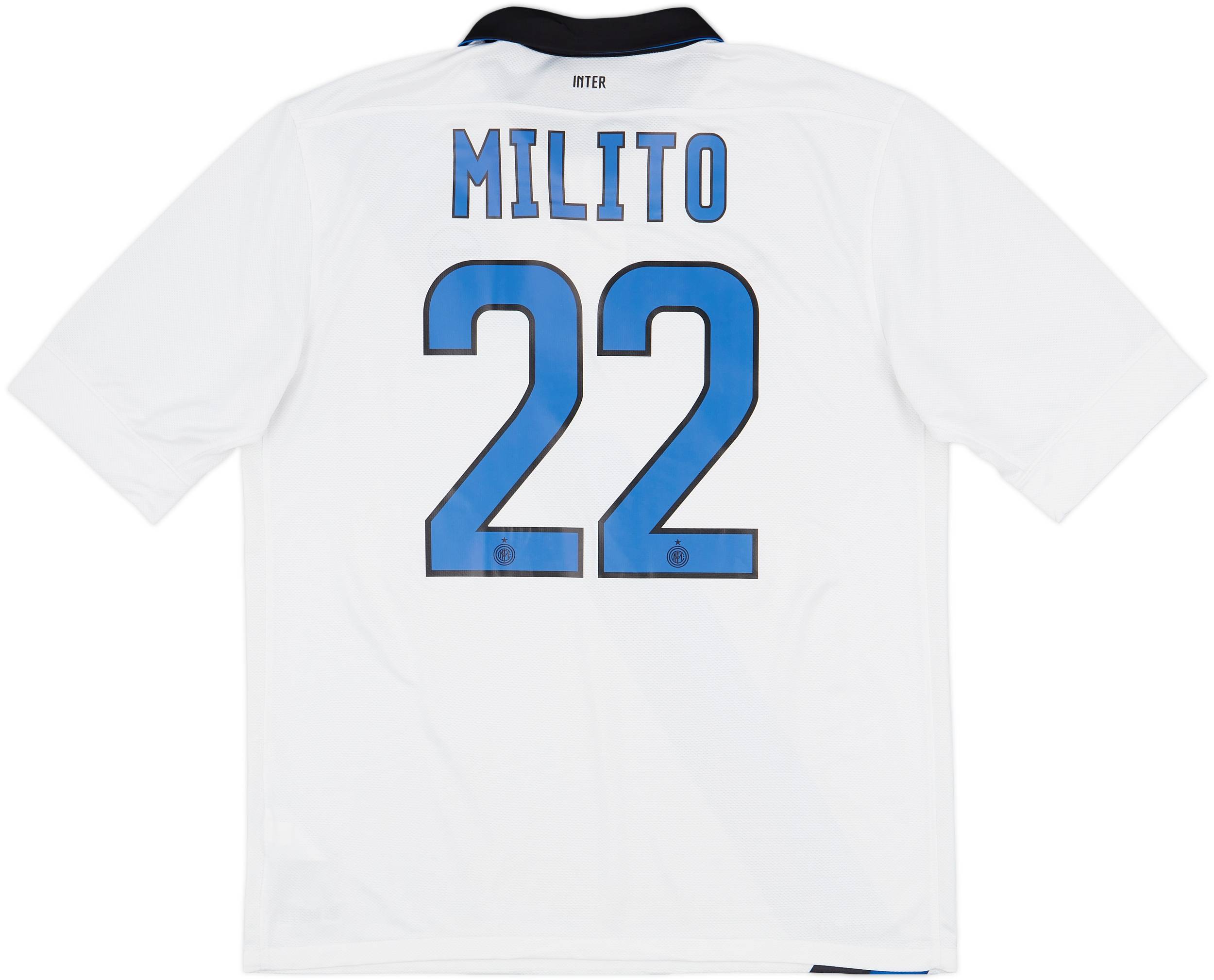 2011-12 Inter Milan Away Shirt Milito #22 - 6/10 - (L)