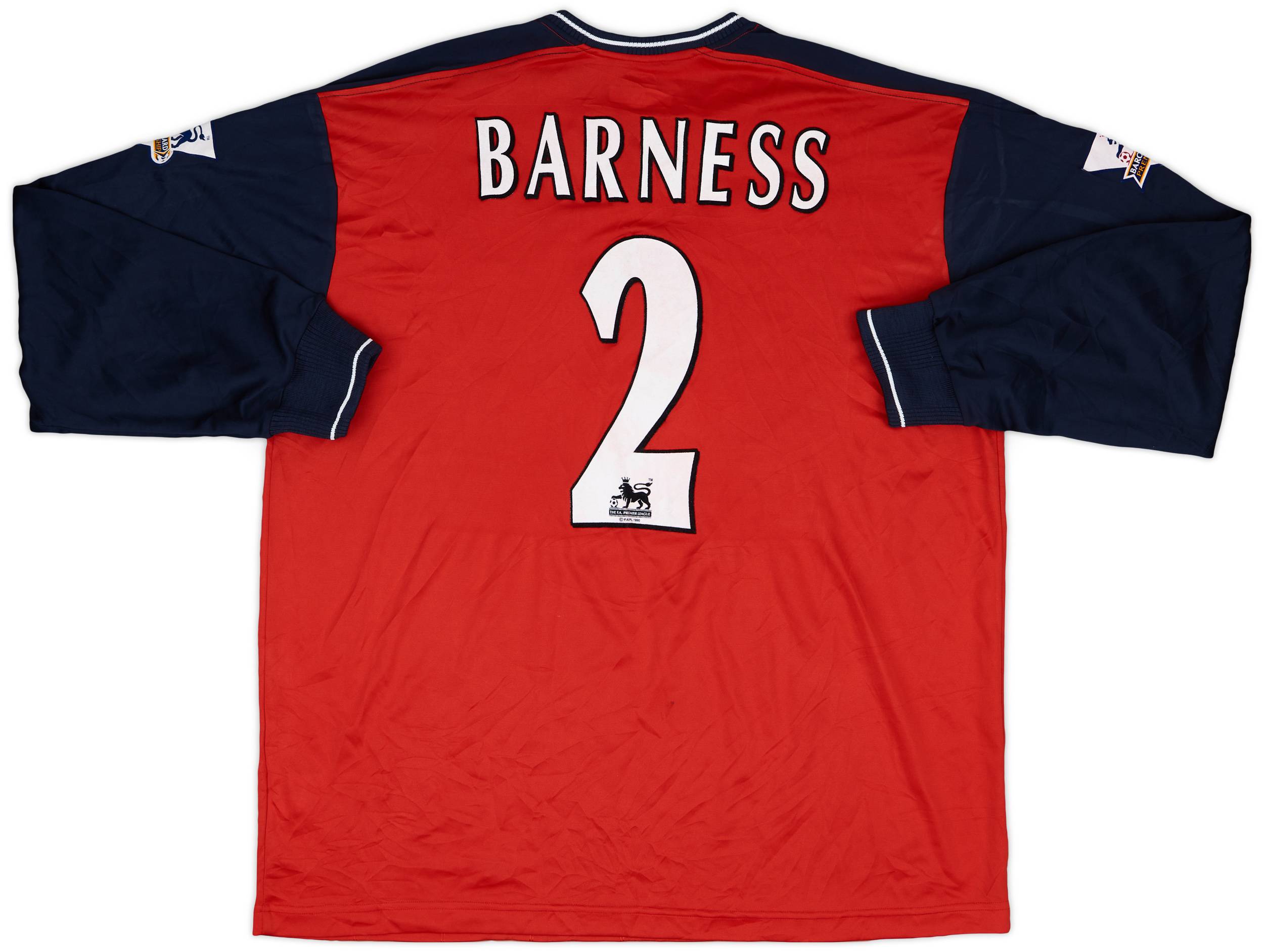 2003-04 Bolton Match Issue Away L/S Shirt Barness #2