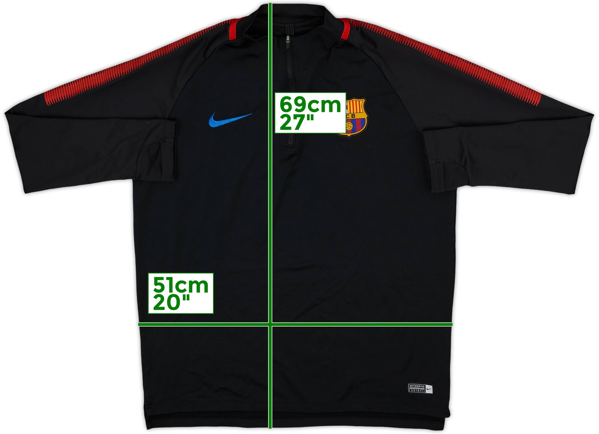 2017-18 Barcelona Nike 1/4 Zip Drill Top - 8/10 - (L)