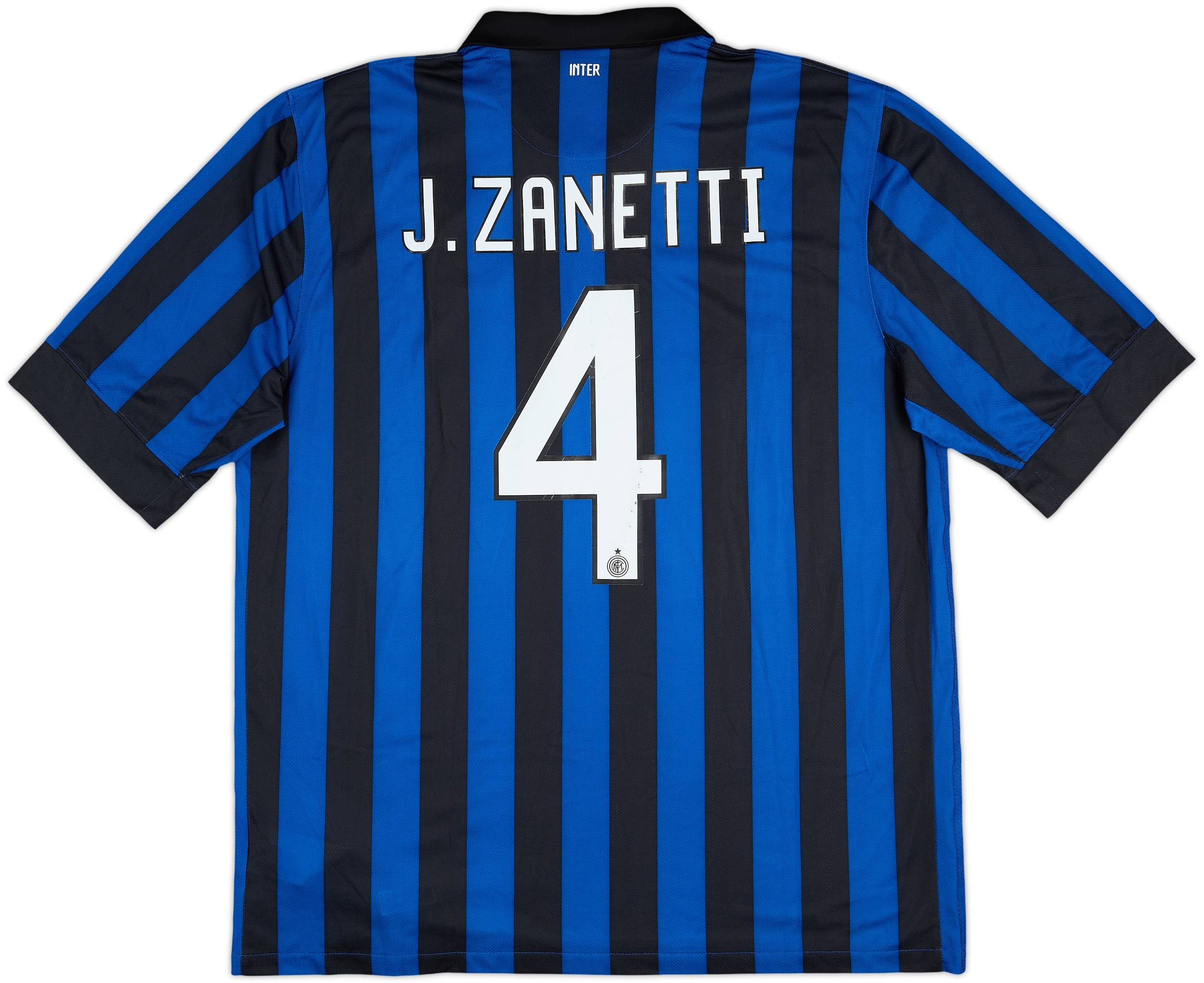 2011-12 Inter Milan Home Shirt J.Zanetti #4 - 8/10 - (XL)