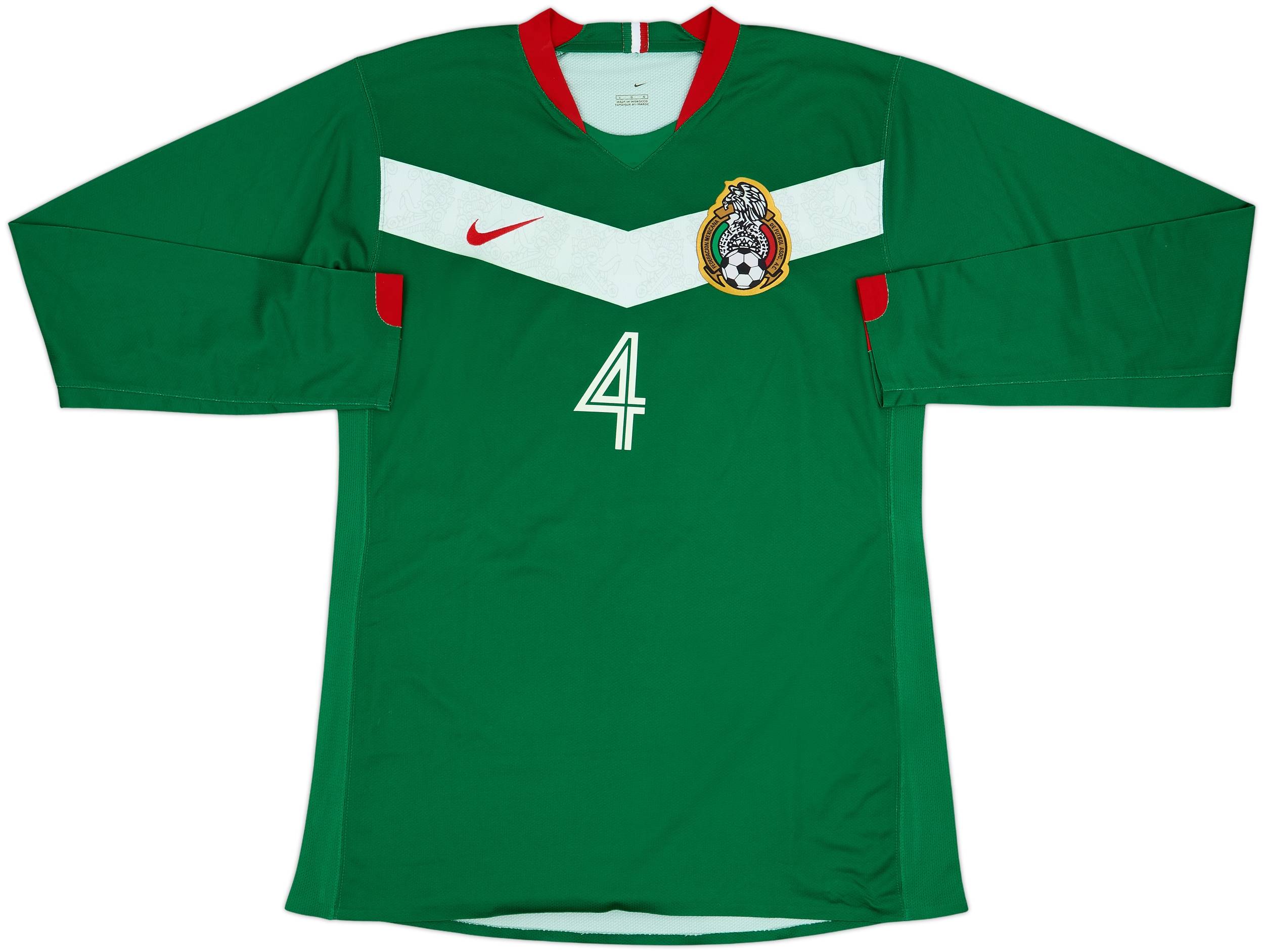 2006-07 Mexico Player Issue Home L/S Shirt R.Marquez #4 - 5/10 - (L)