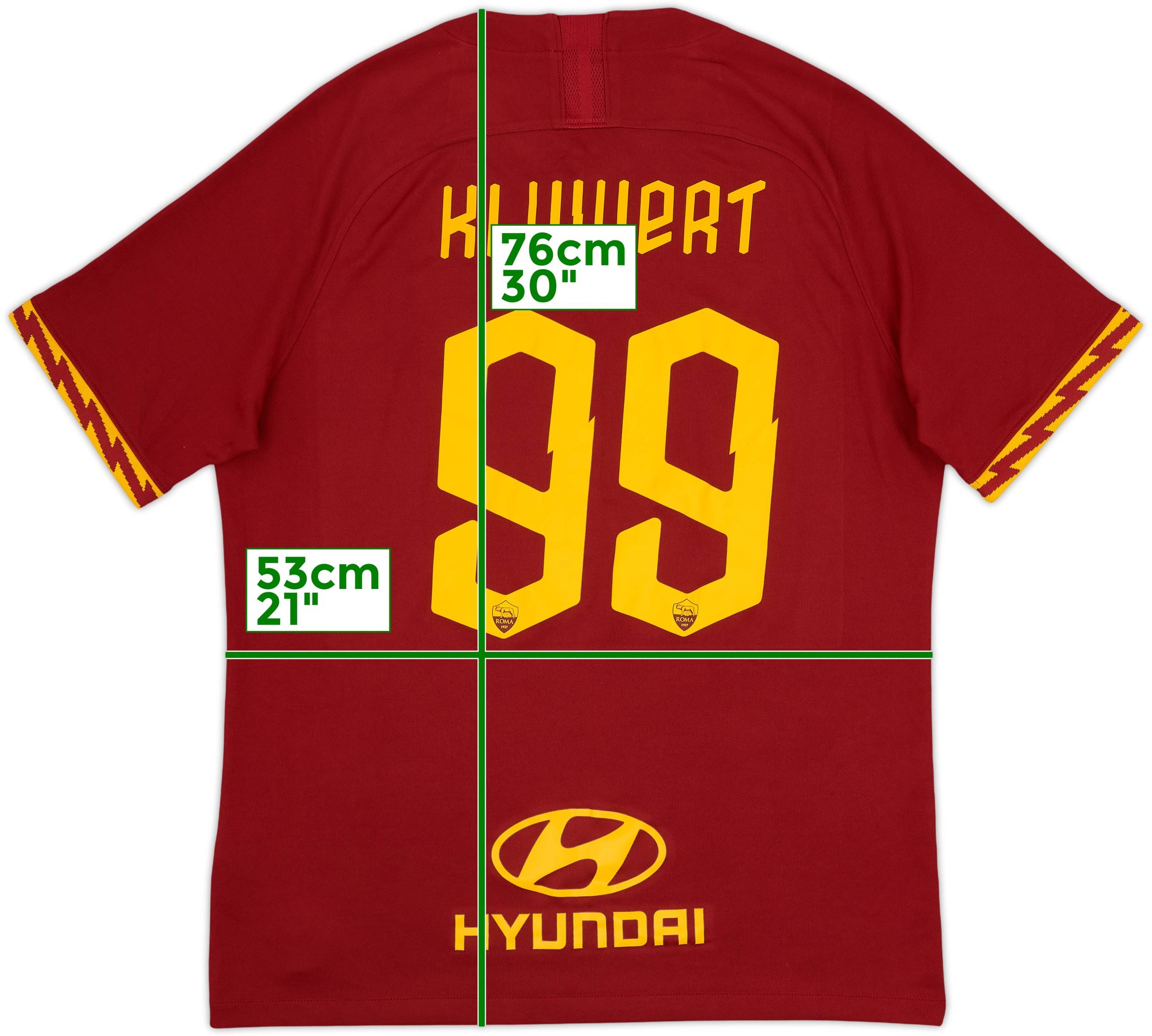 2019-20 Roma Home Shirt Kluivert #99 - 10/10 - (L)