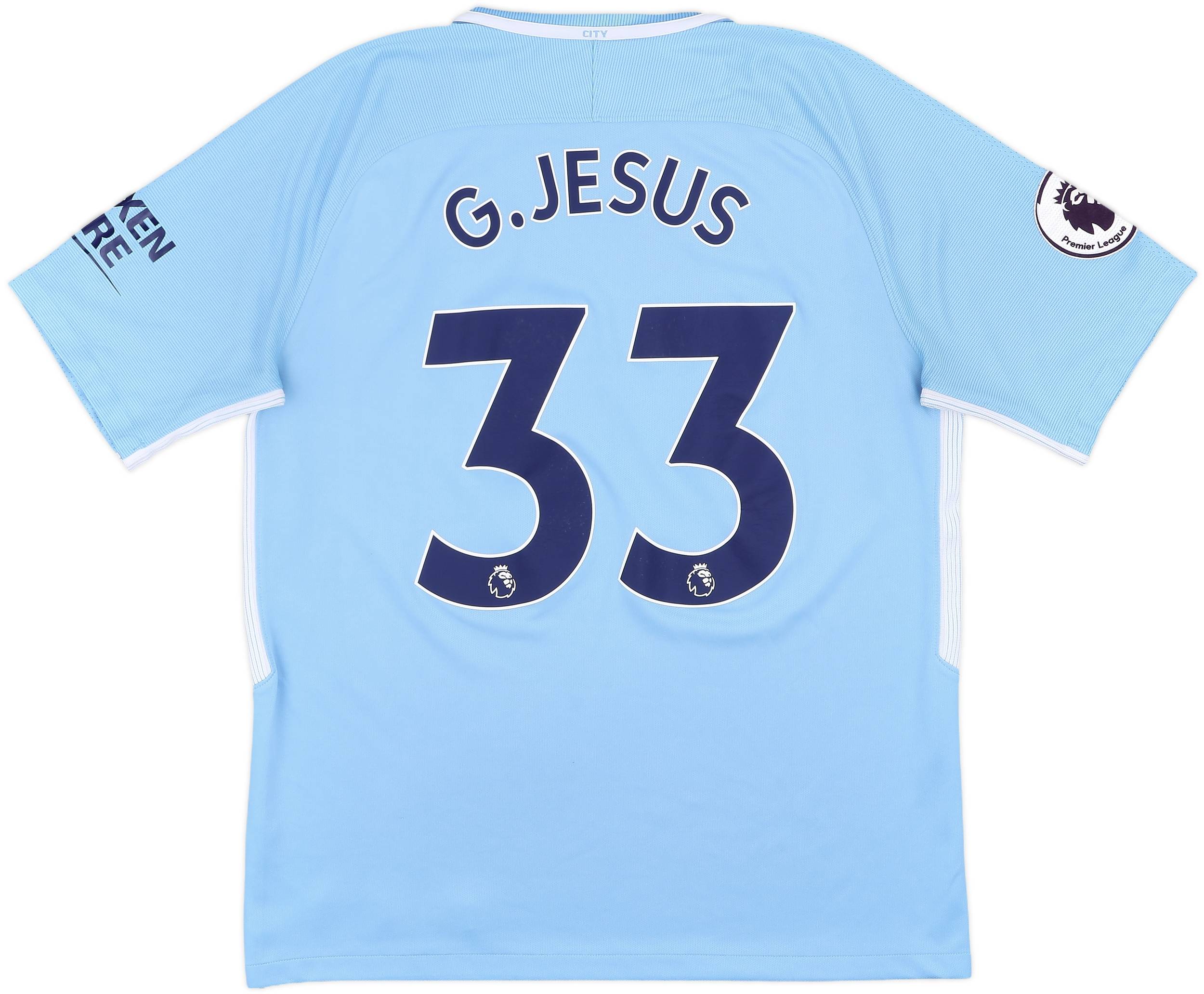 2017-18 Manchester City Home Shirt G.Jesus #33 - 6/10 - (L)