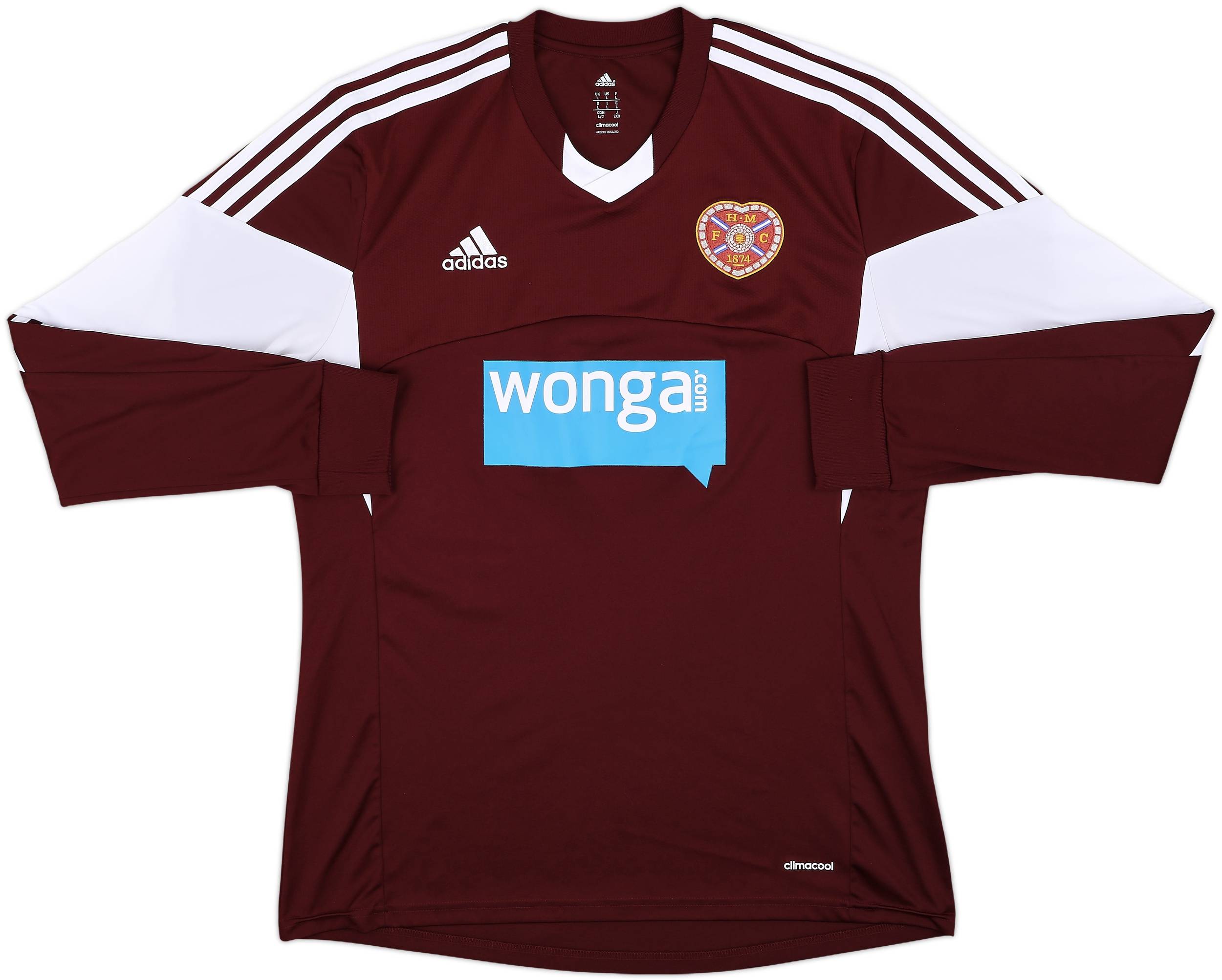 2013-14 Hearts Home L/S Shirt - 7/10 - (L)
