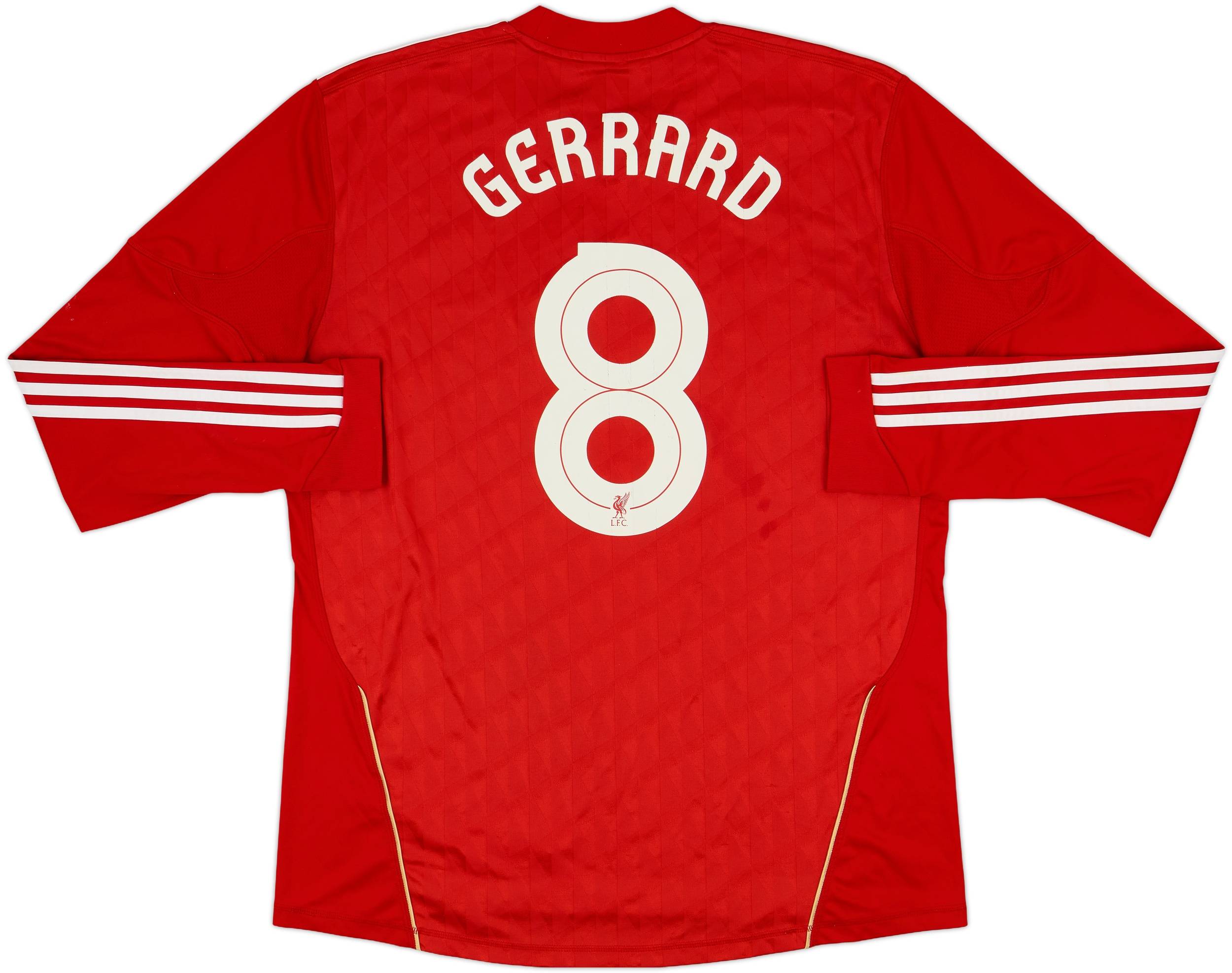 2010-12 Liverpool Home L/S Shirt Gerrard #8 - 5/10 - (XL)